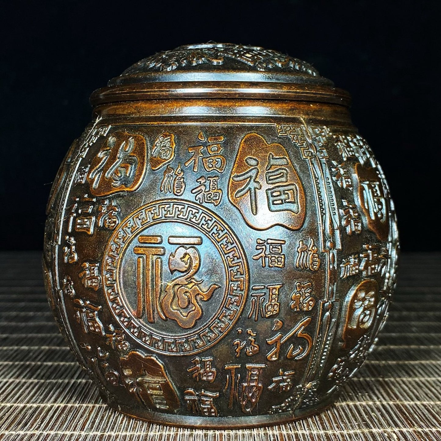 Pure copper Baifu jar