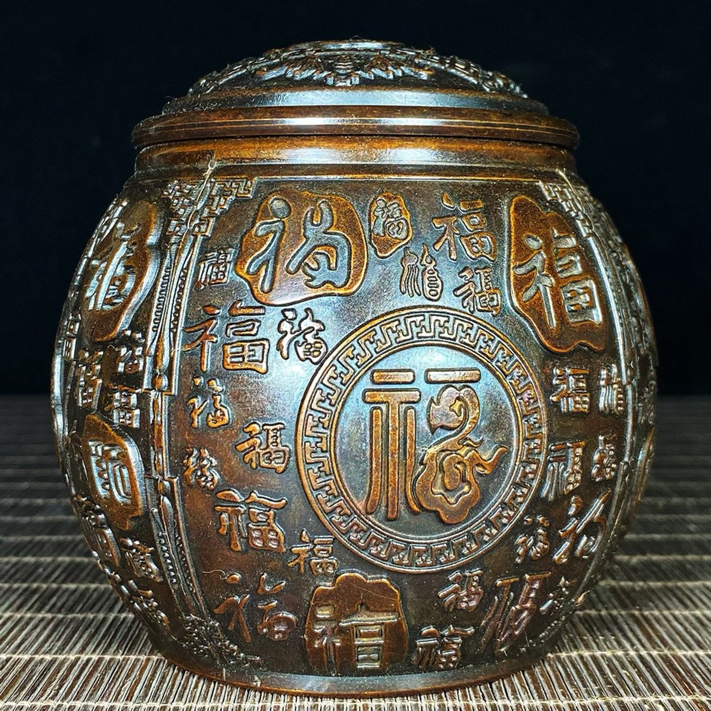 Pure copper Baifu jar