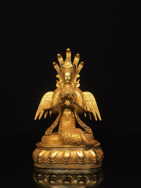 Chinese antique pure copper snake mother