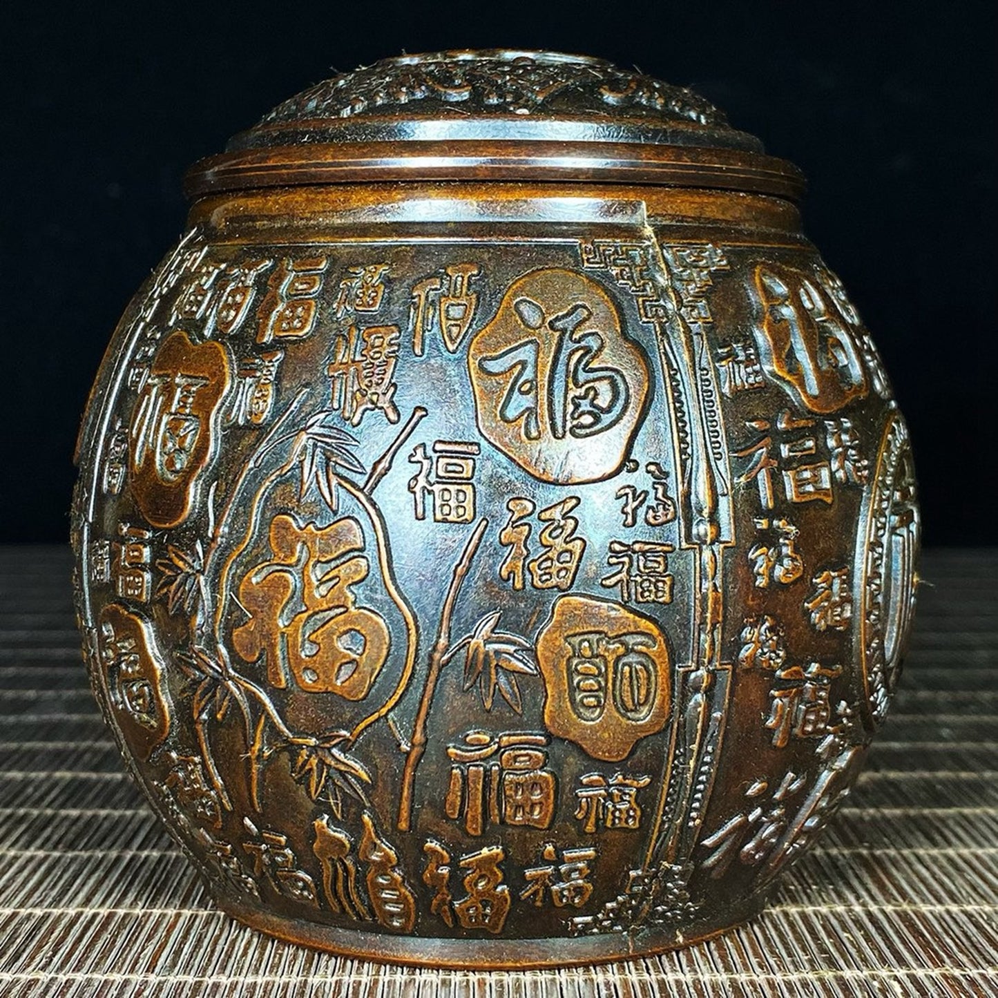 Pure copper Baifu jar