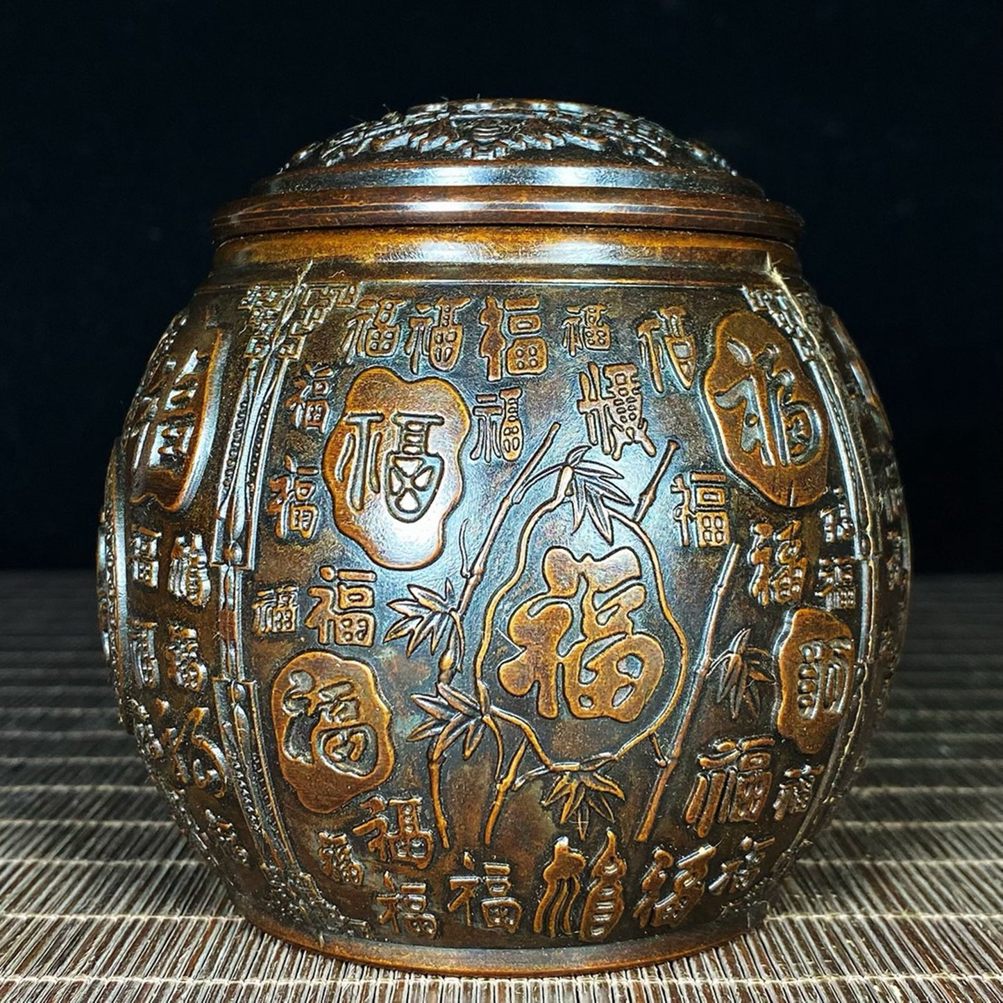 Pure copper Baifu jar