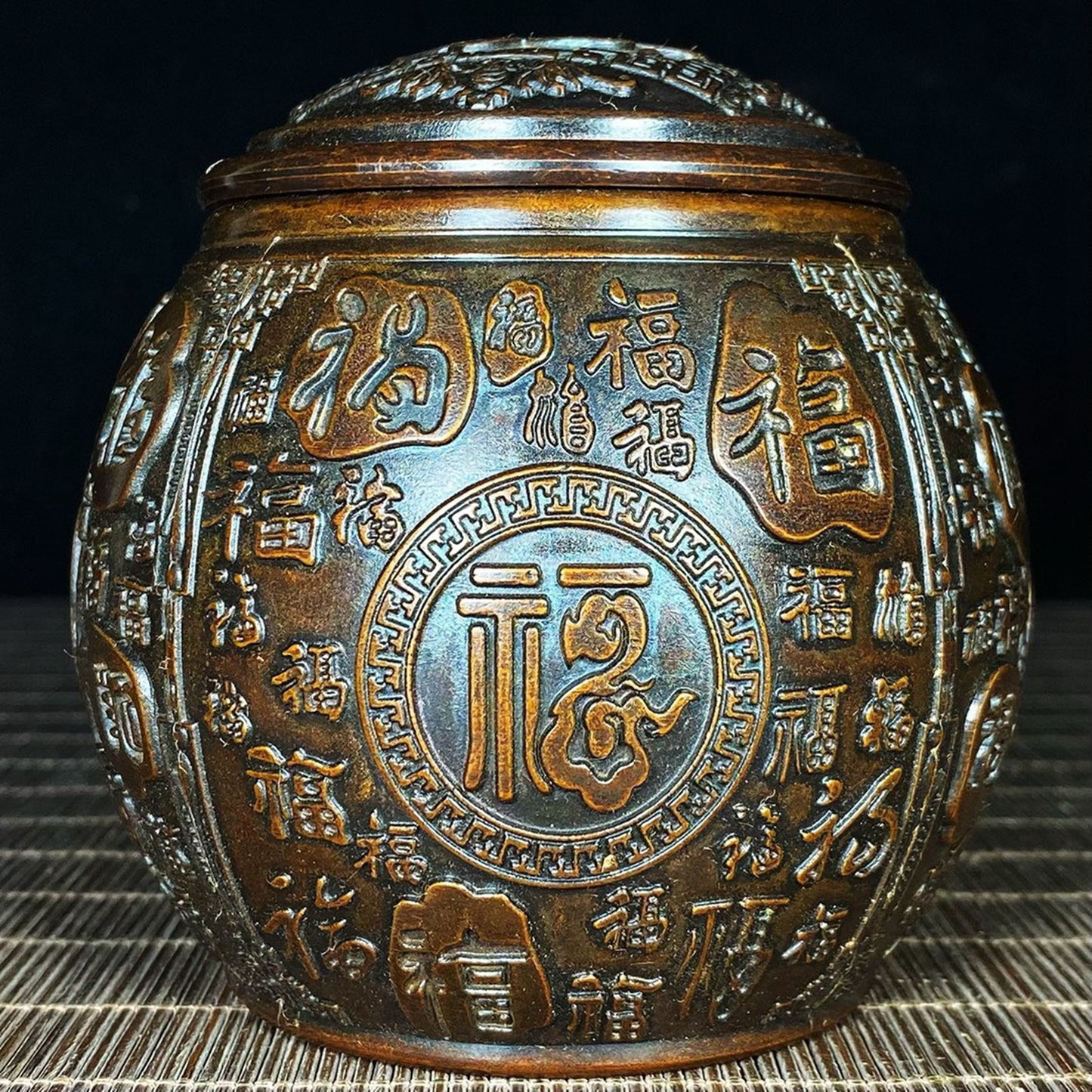 Pure copper Baifu jar
