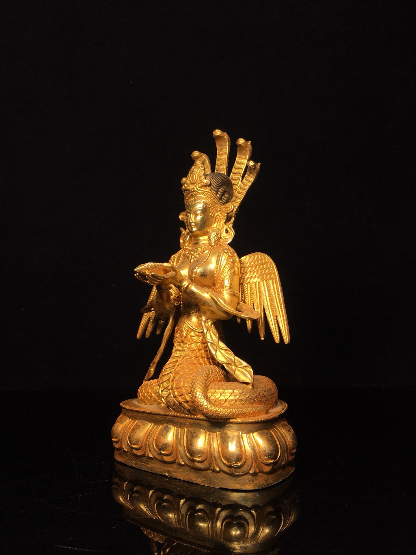 Chinese antique pure copper snake mother