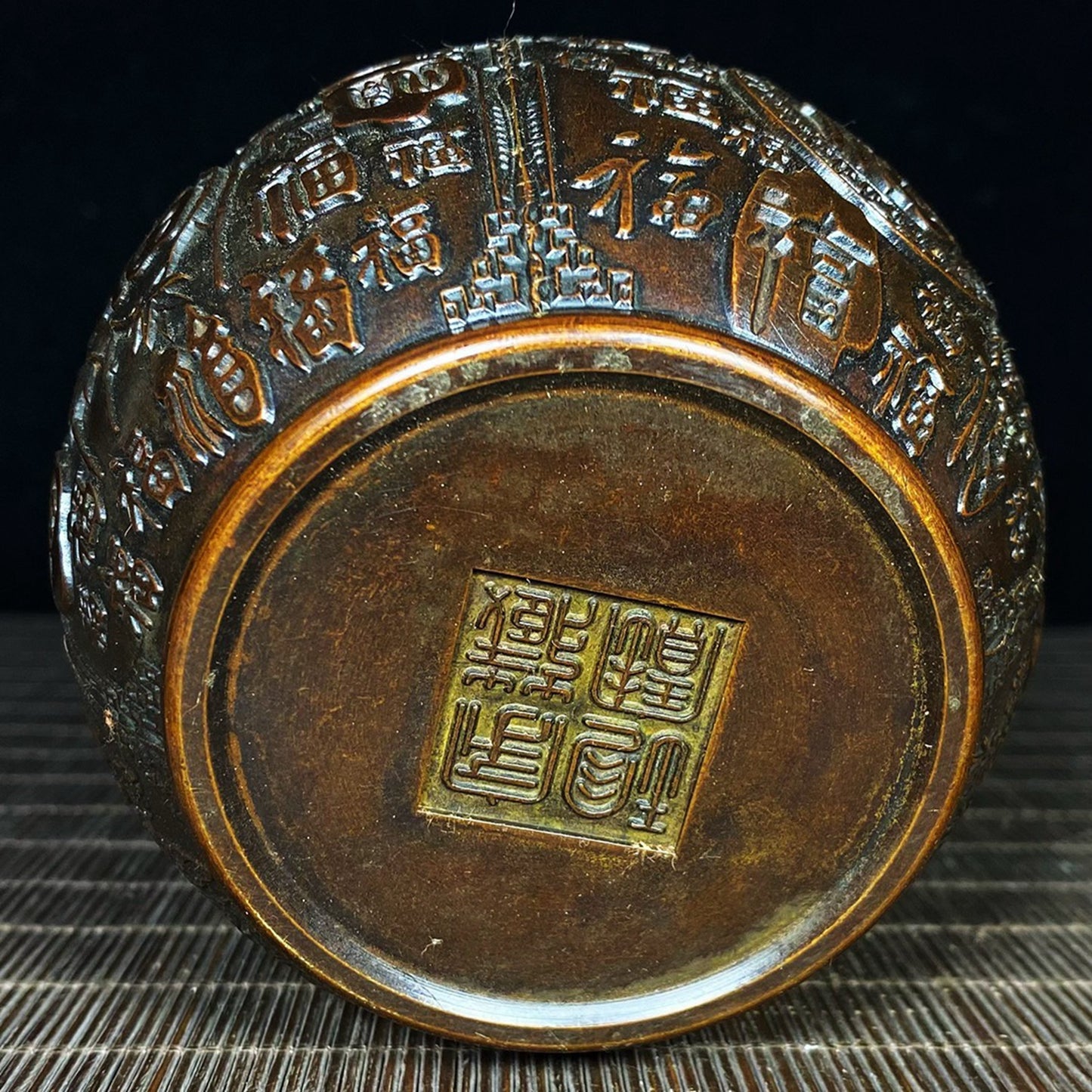 Pure copper Baifu jar