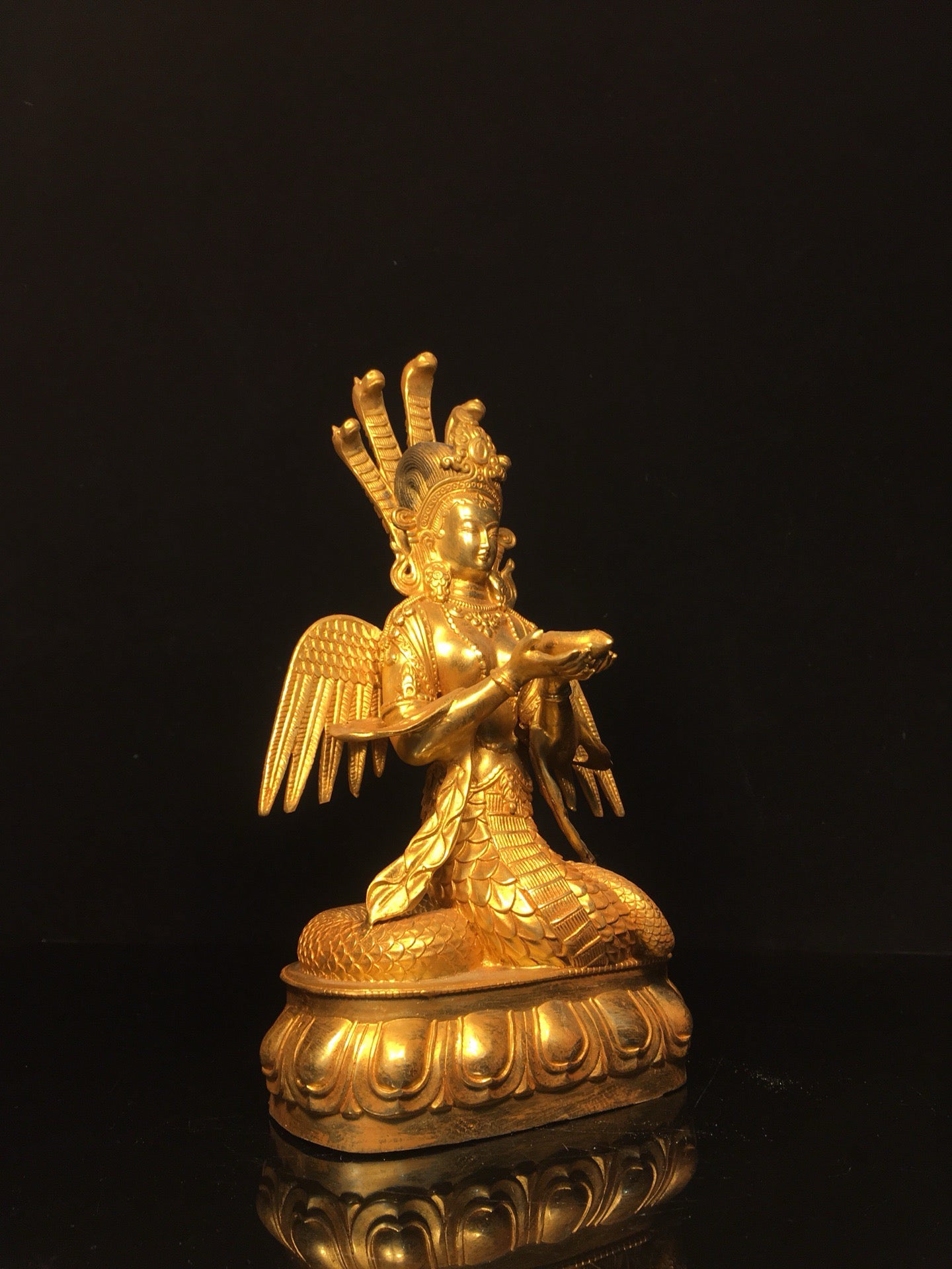 Chinese antique pure copper snake mother