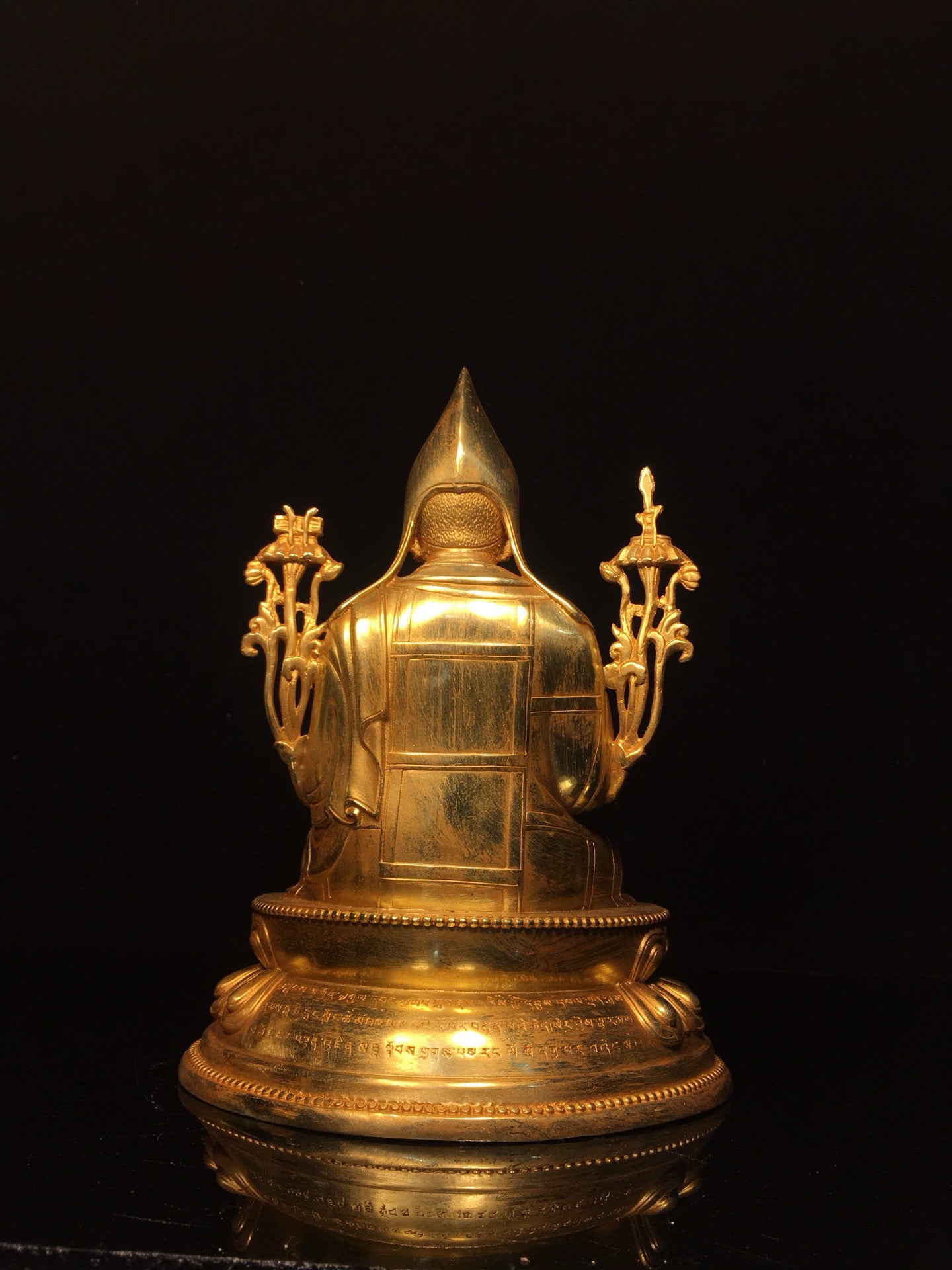 Chinese antique pure copper statue of Zongkhapa Buddha