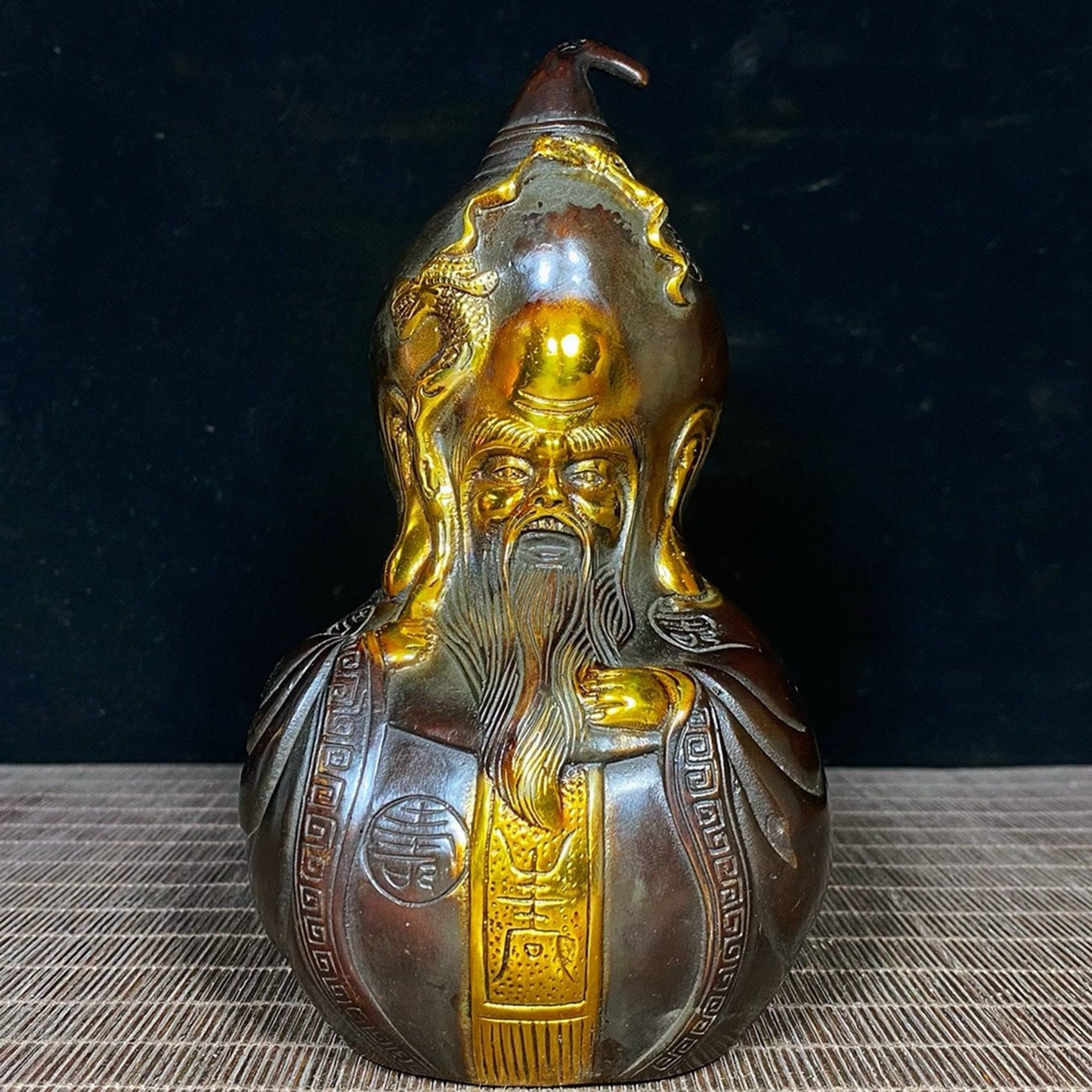 Pure copper gilded longevity star gourd
