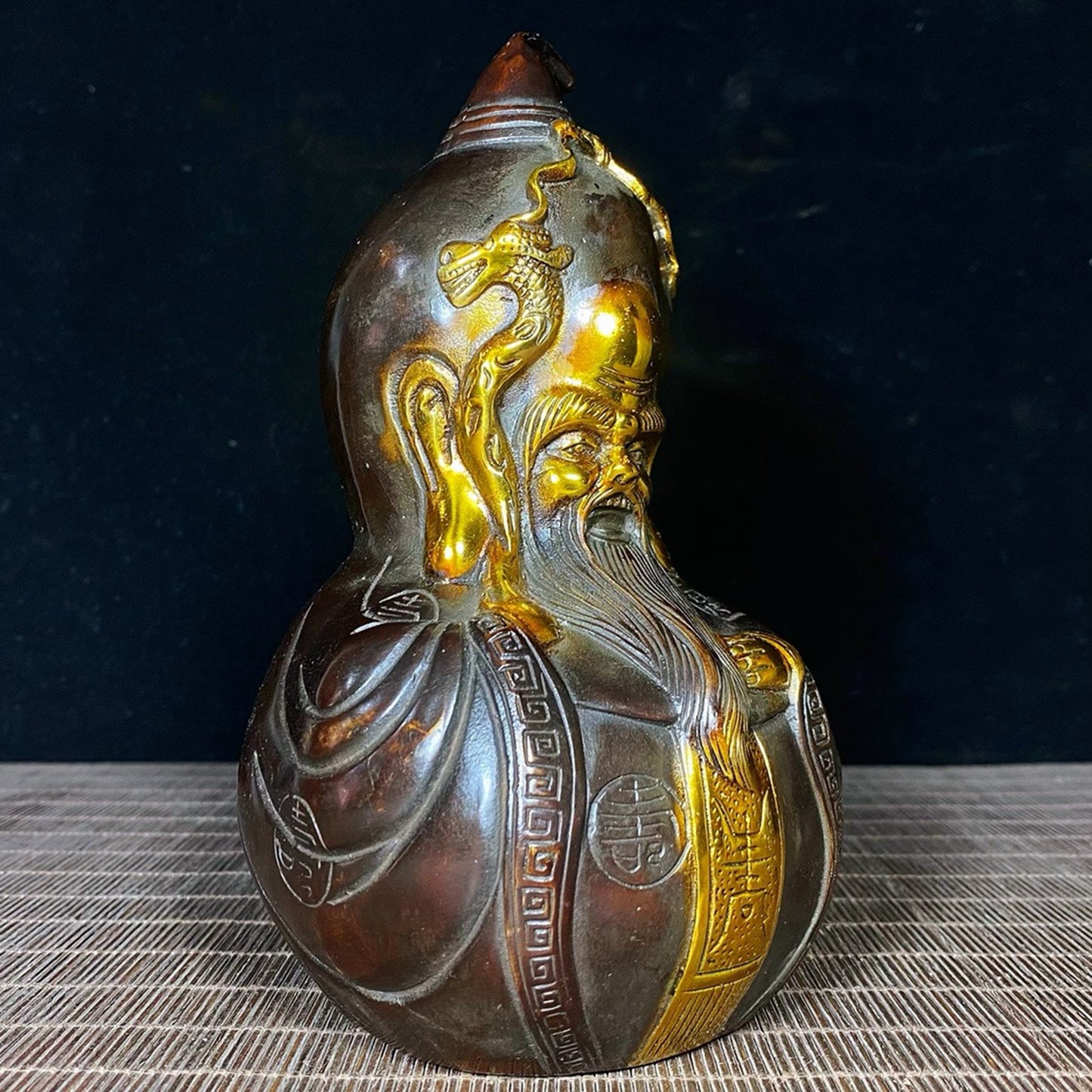 Pure copper gilded longevity star gourd