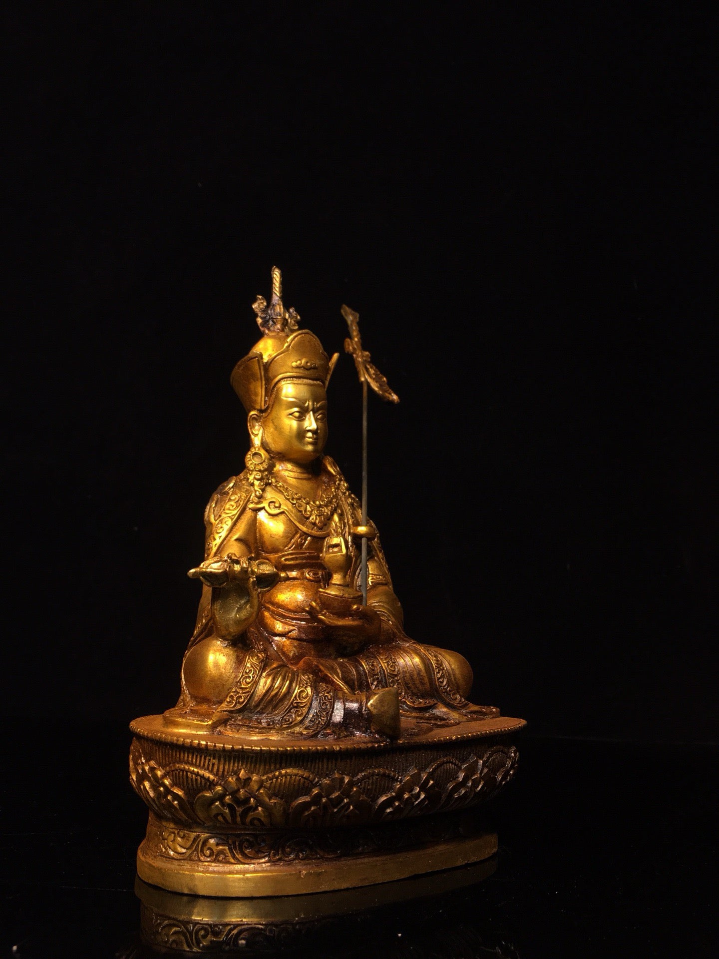 Master of Chinese Antique Pure Copper Lotus Mountain