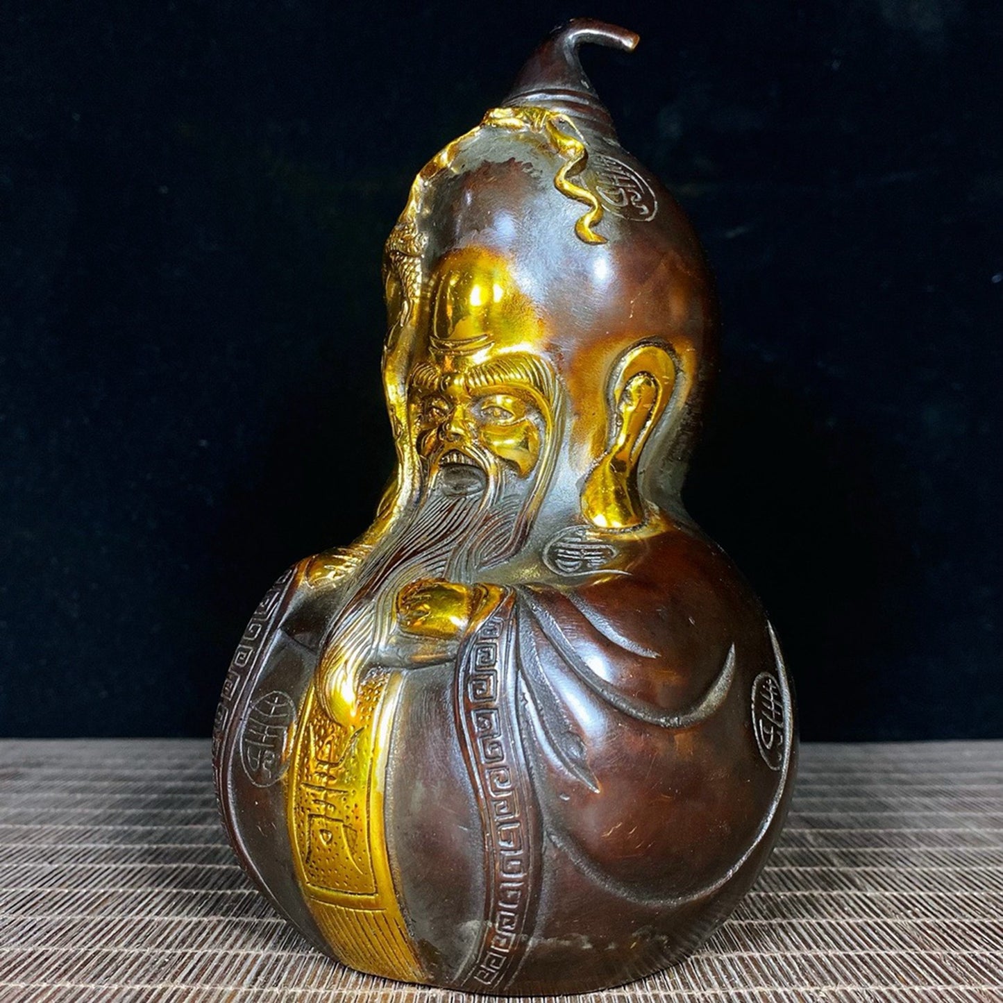 Pure copper gilded longevity star gourd