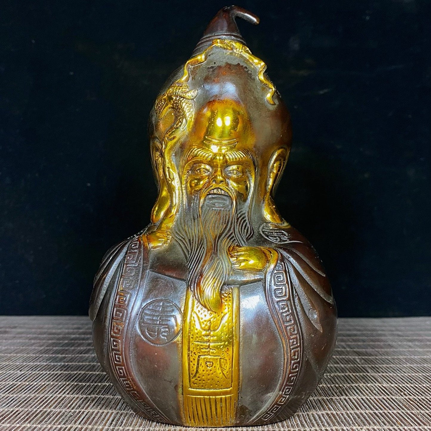 Pure copper gilded longevity star gourd