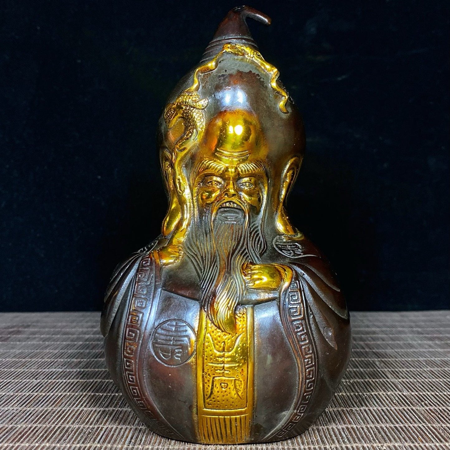 Pure copper gilded longevity star gourd
