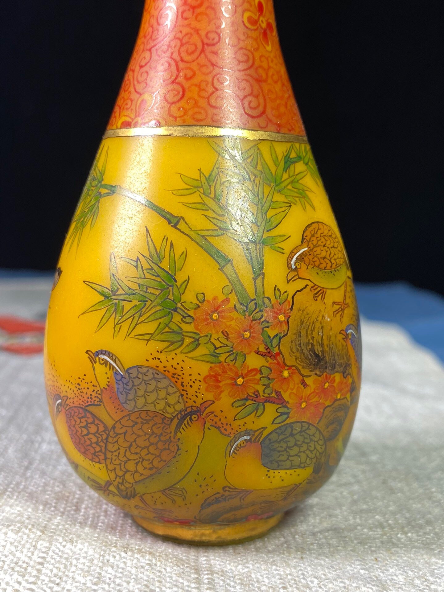 Chinese antique glass painting enamel colored snuff bottle