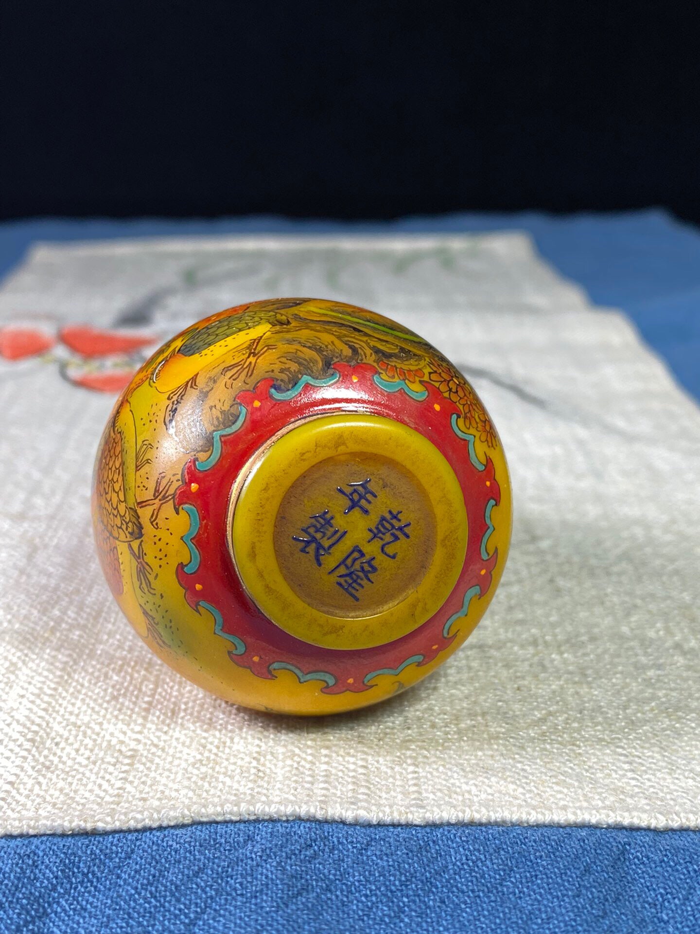 Chinese antique glass painting enamel colored snuff bottle