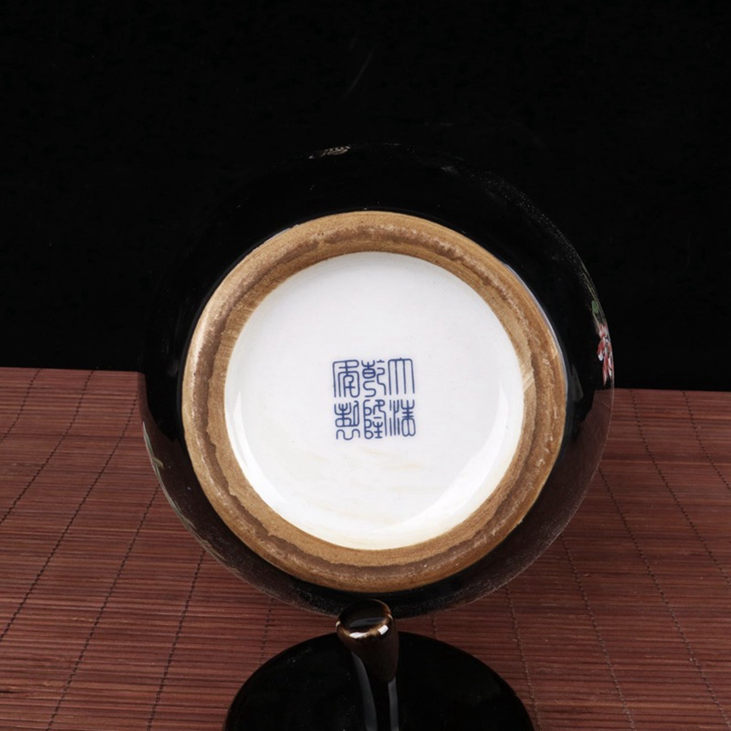 Black gold glazed apple lid jar