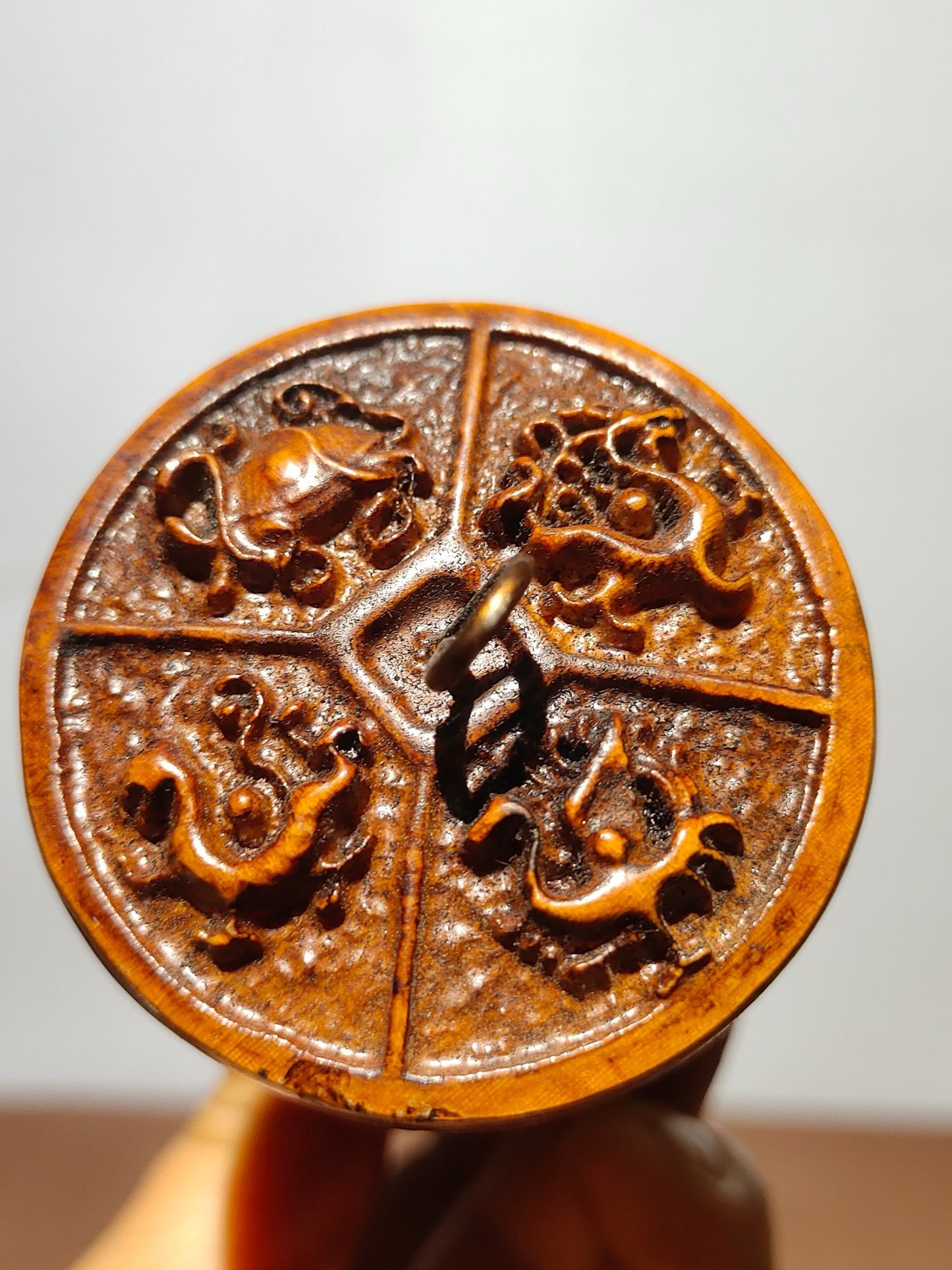 A solid wood carved sword