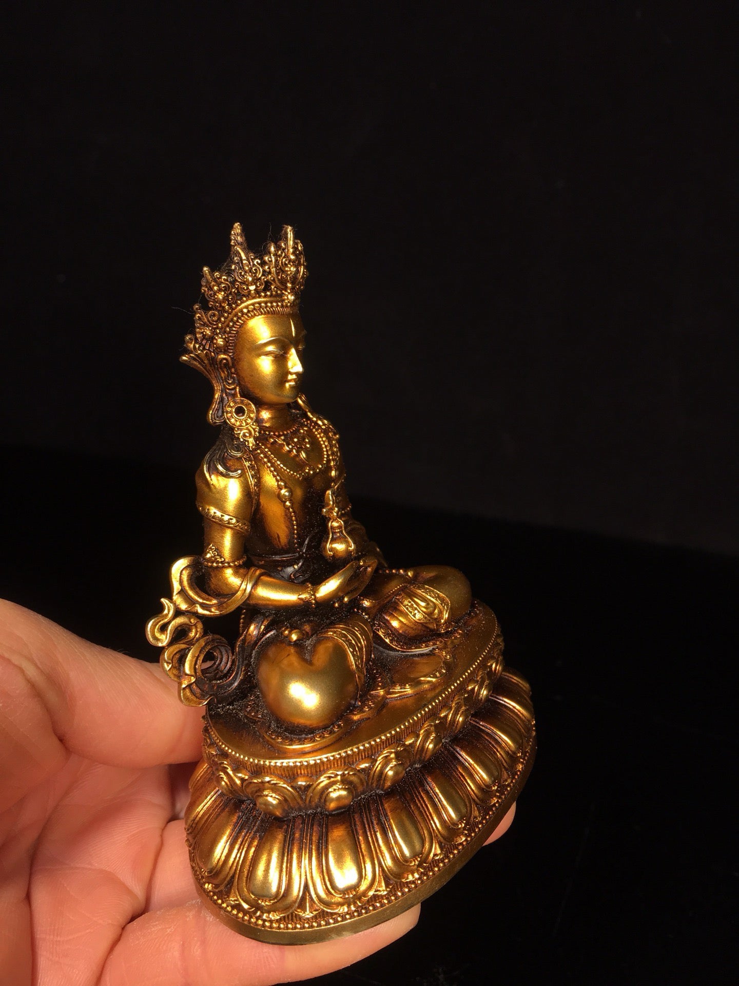 Chinese antique pure copper longevity Buddha statue