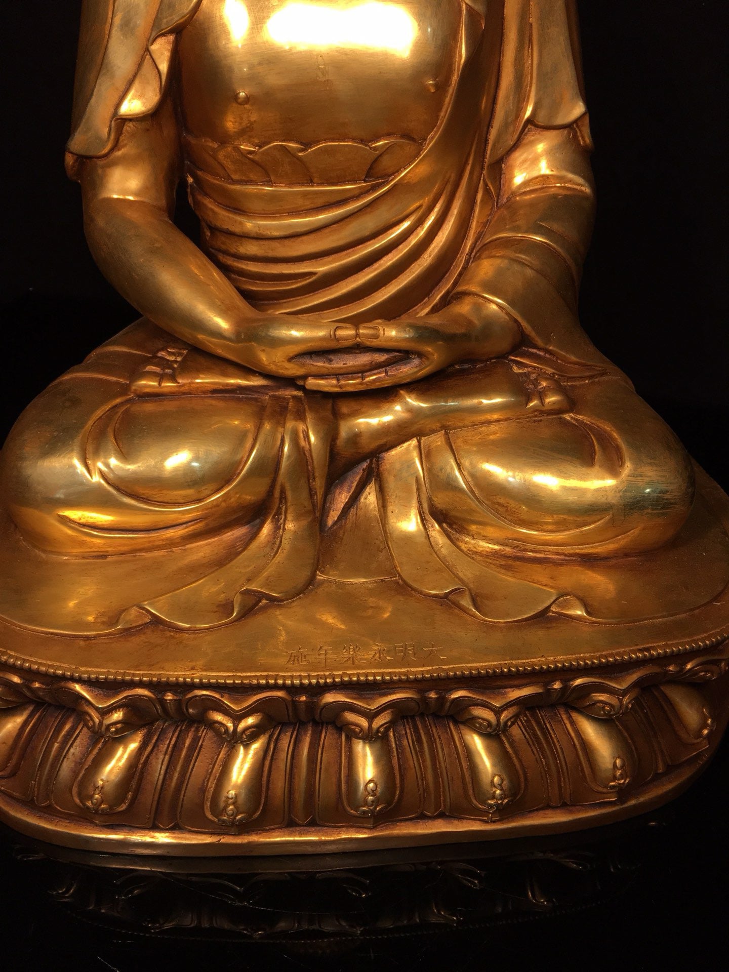Chinese antique pure copper statue of Shakyamuni Buddha