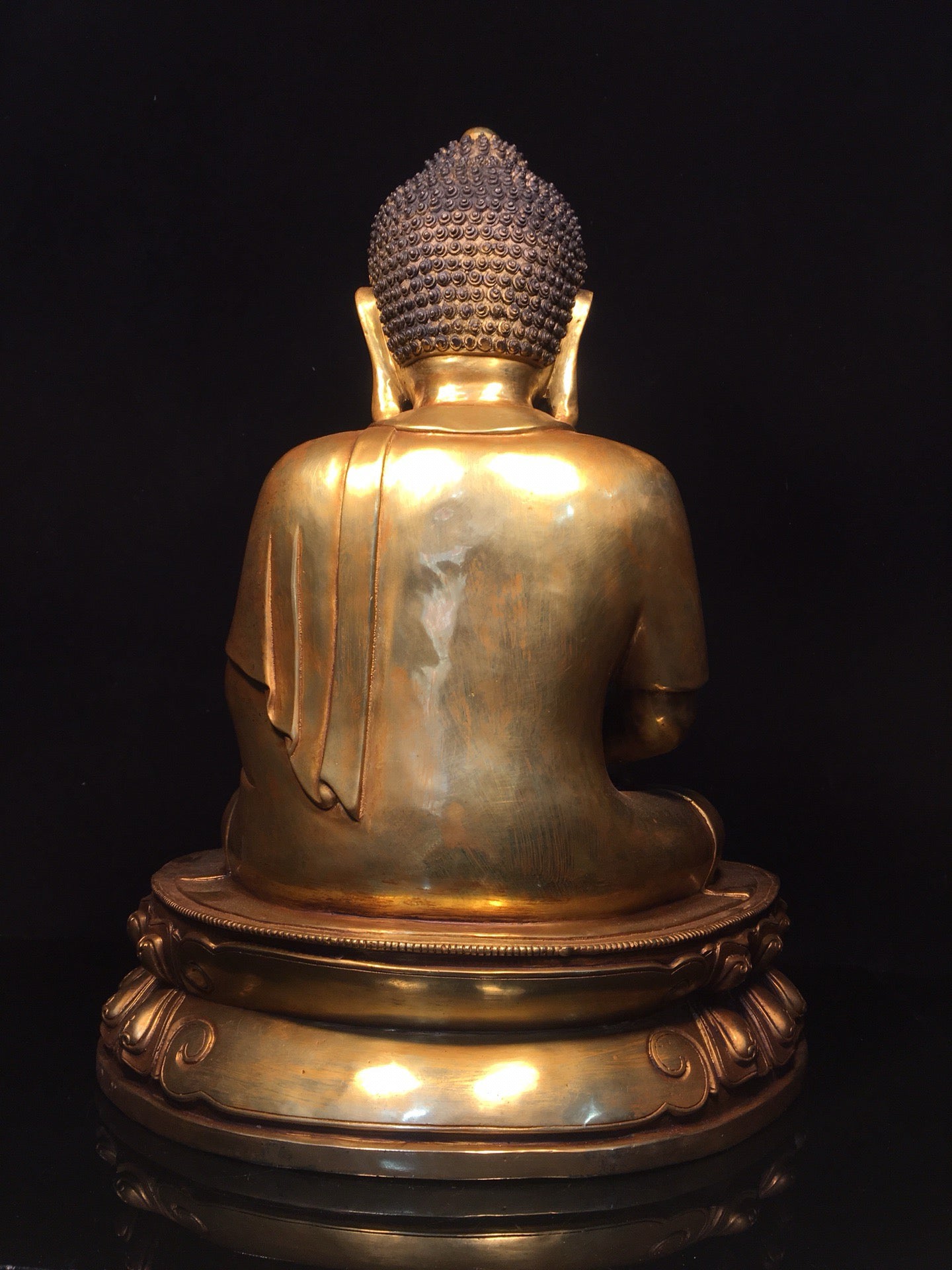 Chinese antique pure copper statue of Shakyamuni Buddha