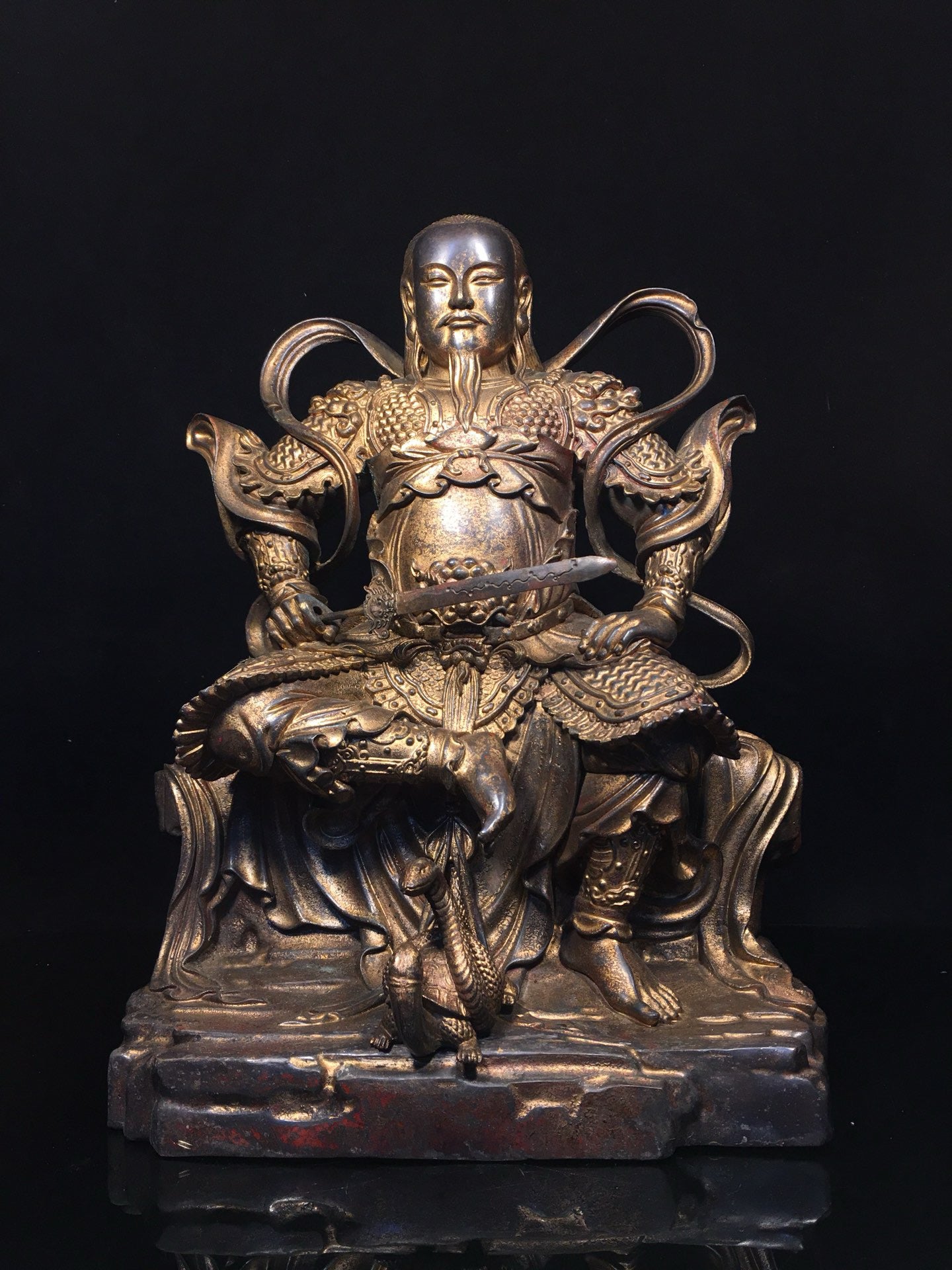 Chinese Antique Pure Copper Xuanwu Emperor