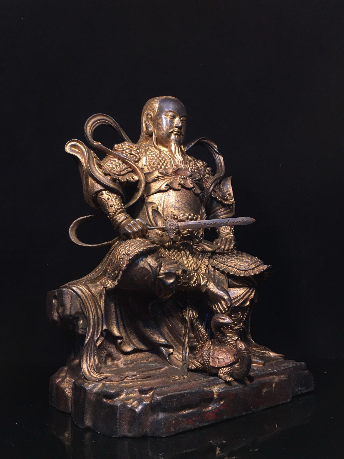 Chinese Antique Pure Copper Xuanwu Emperor