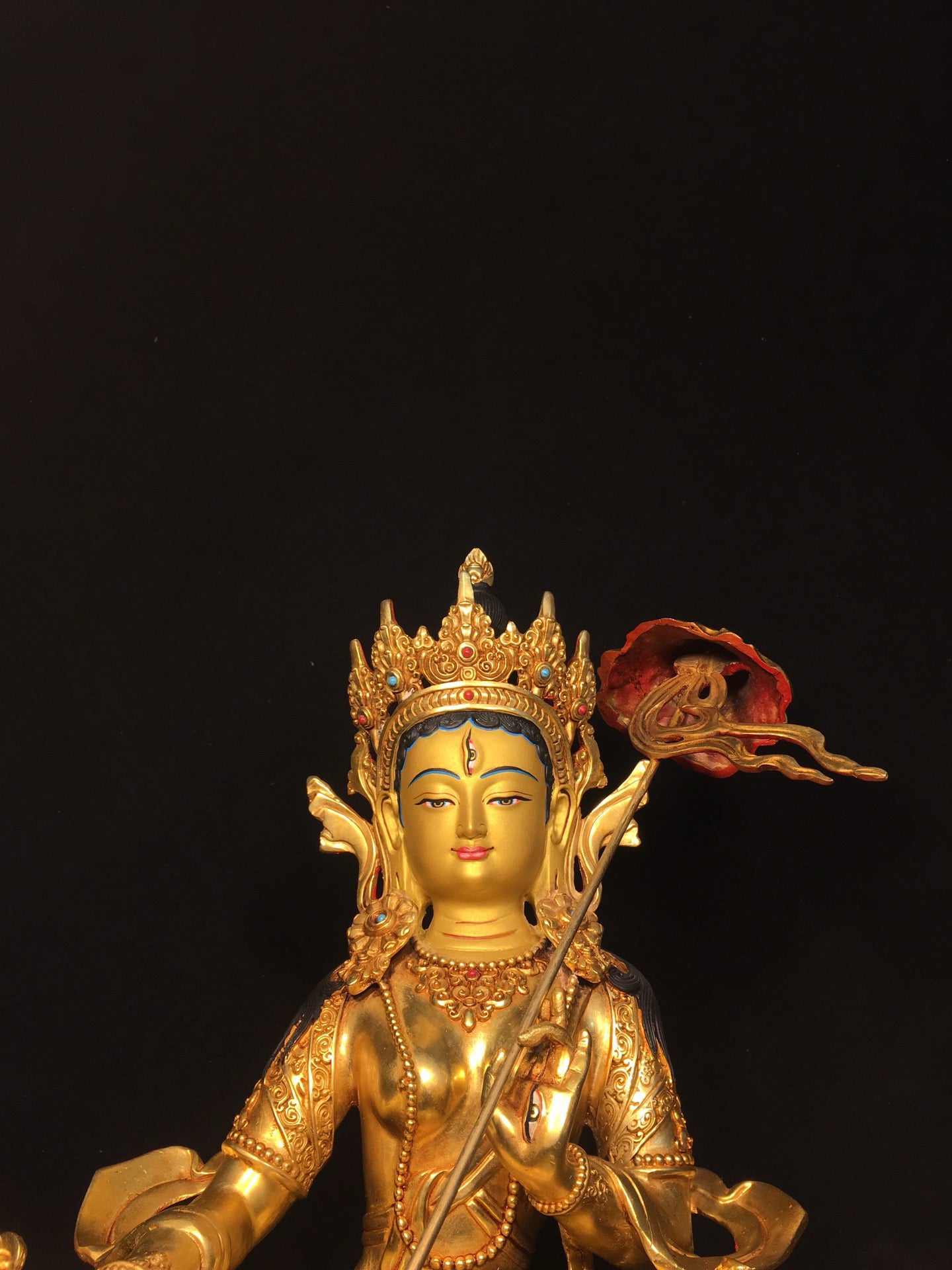 Chinese Antique Pure Copper Umbrella Buddha Mother