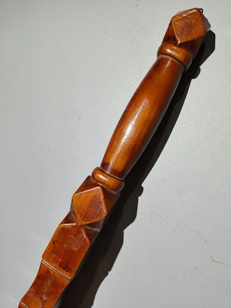 A bamboo whip carved from old peach wood