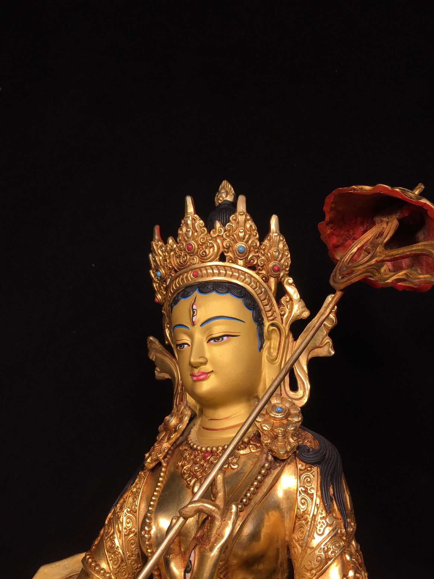 Chinese Antique Pure Copper Umbrella Buddha Mother