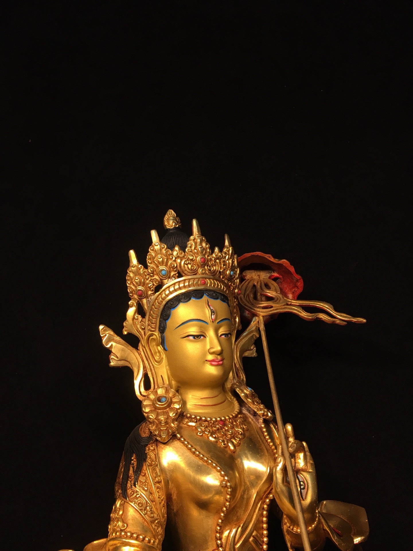 Chinese Antique Pure Copper Umbrella Buddha Mother