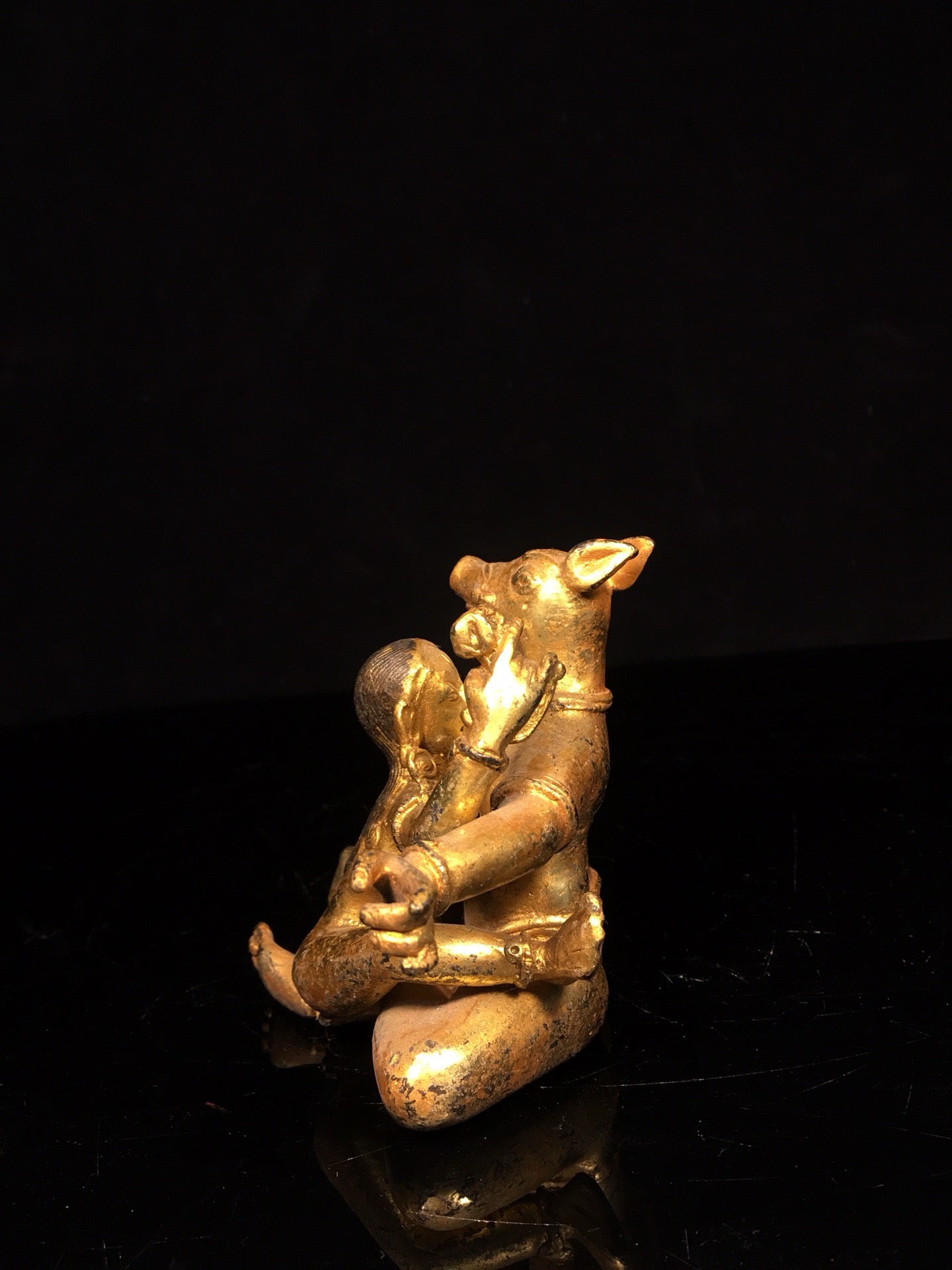 Chinese Antique Pure Copper Joyful Buddha