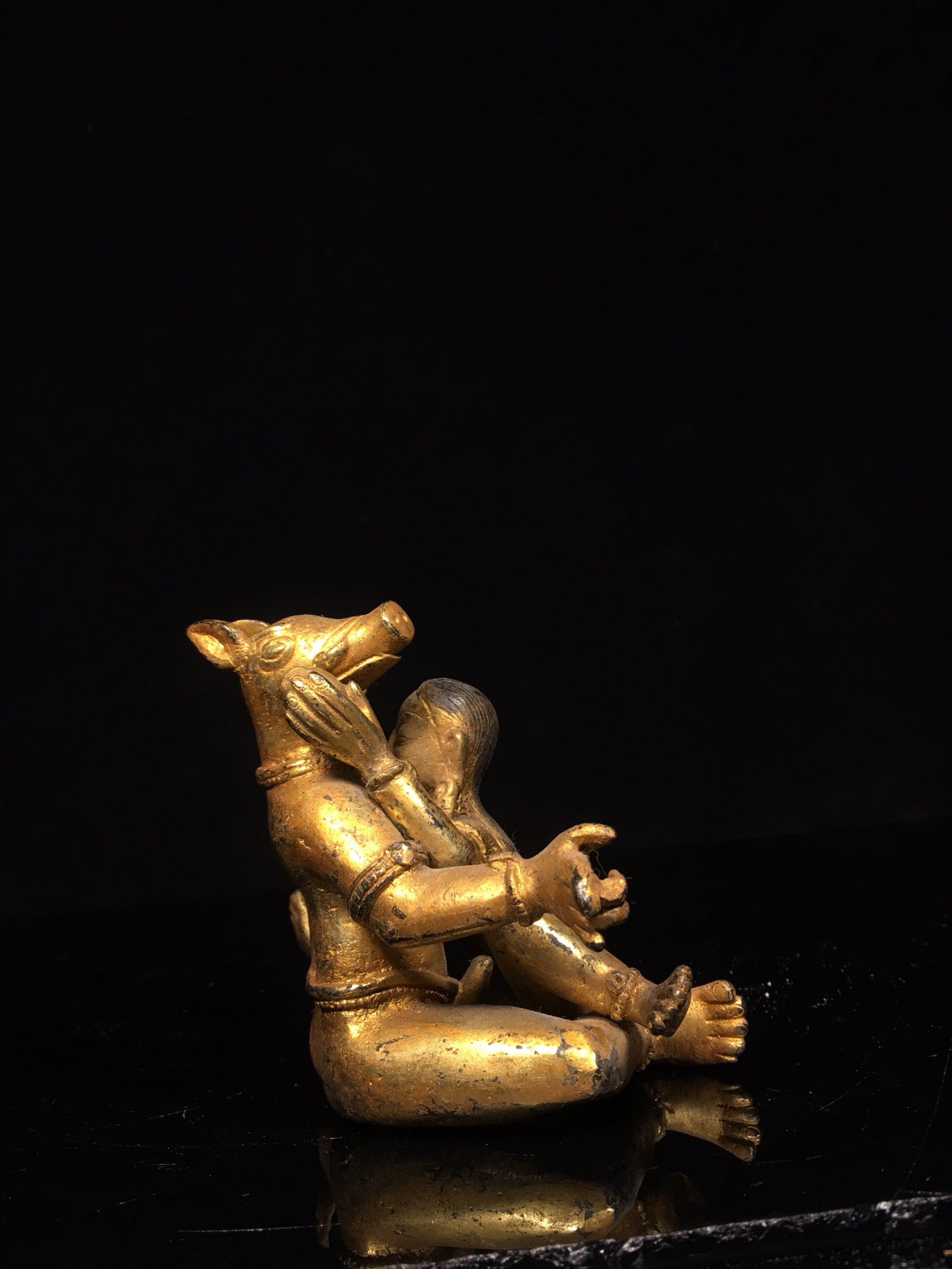 Chinese Antique Pure Copper Joyful Buddha