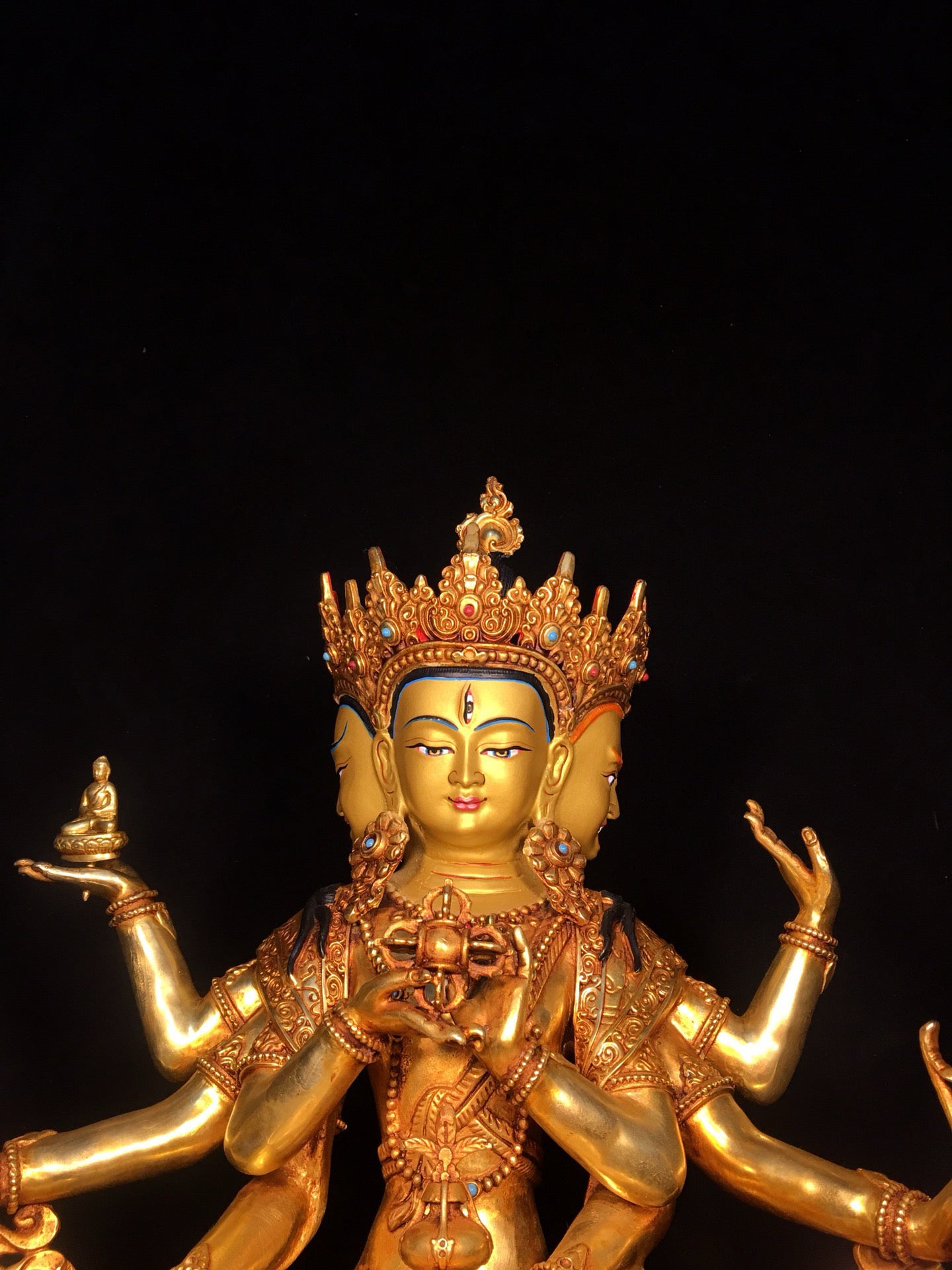 Chinese antique pure copper statue of venerable Buddha Mother Buddha