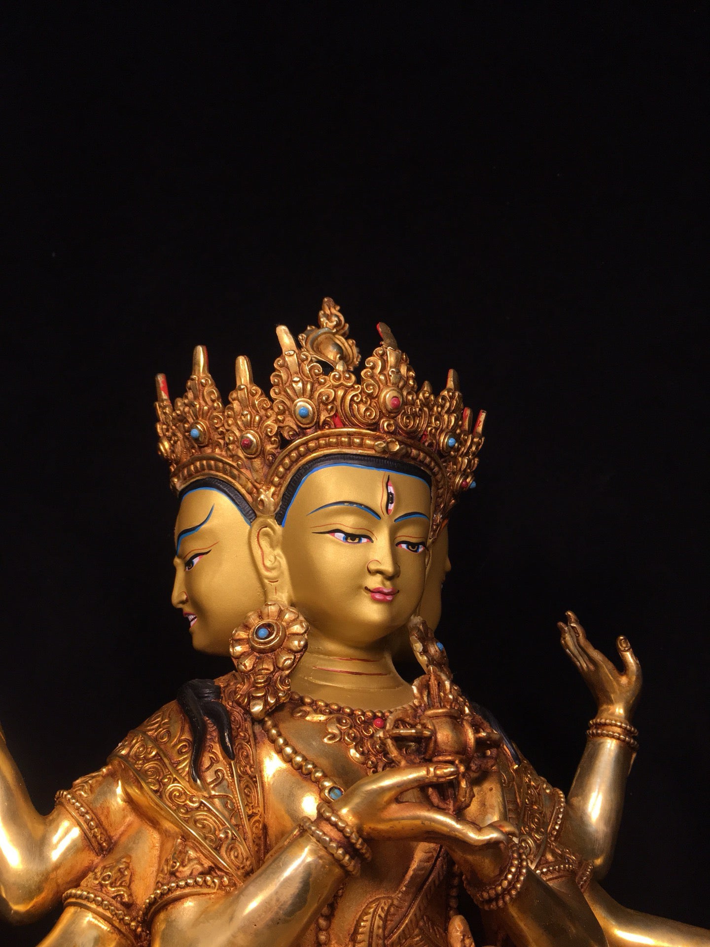 Chinese antique pure copper statue of venerable Buddha Mother Buddha