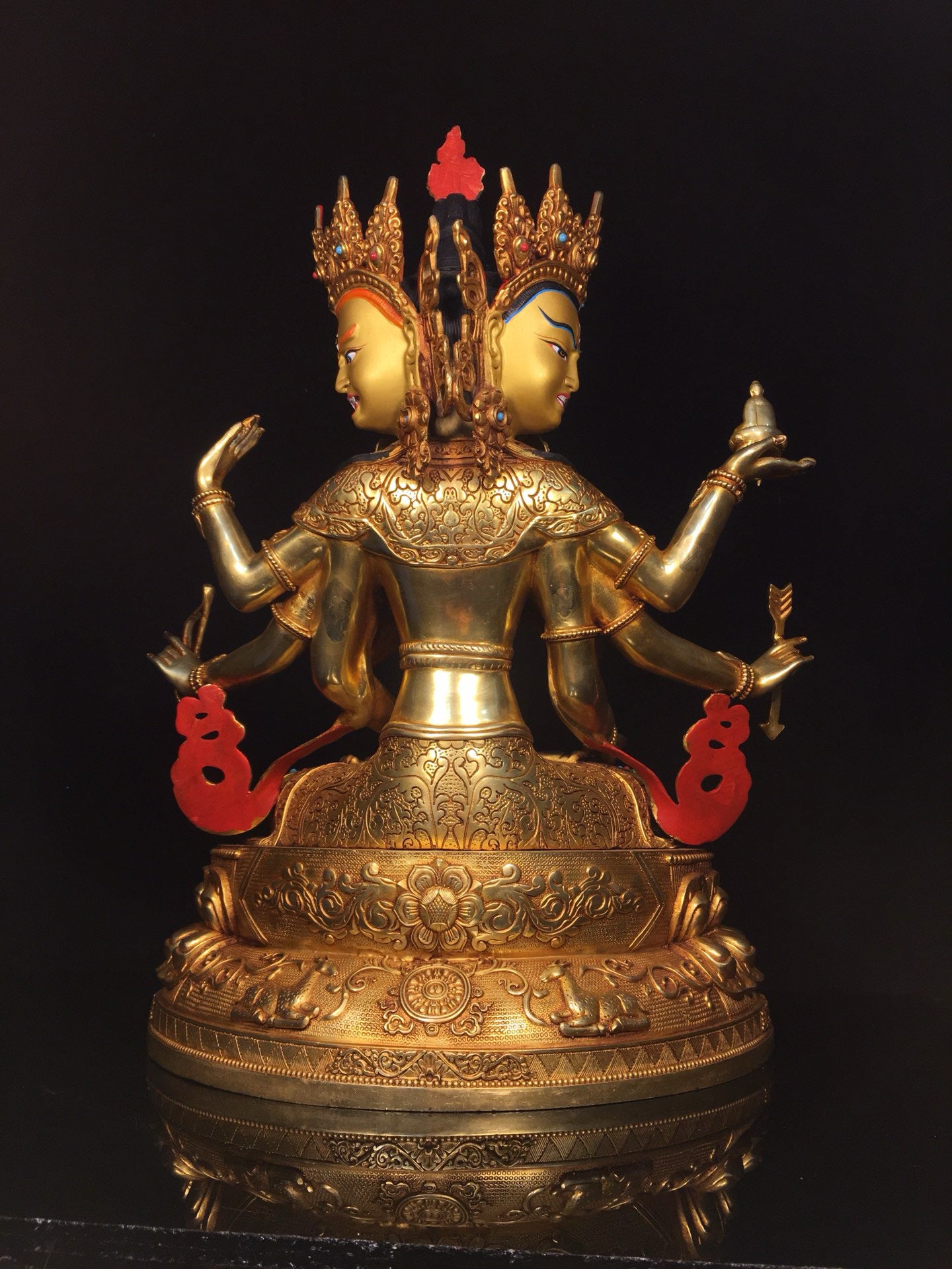 Chinese antique pure copper statue of venerable Buddha Mother Buddha