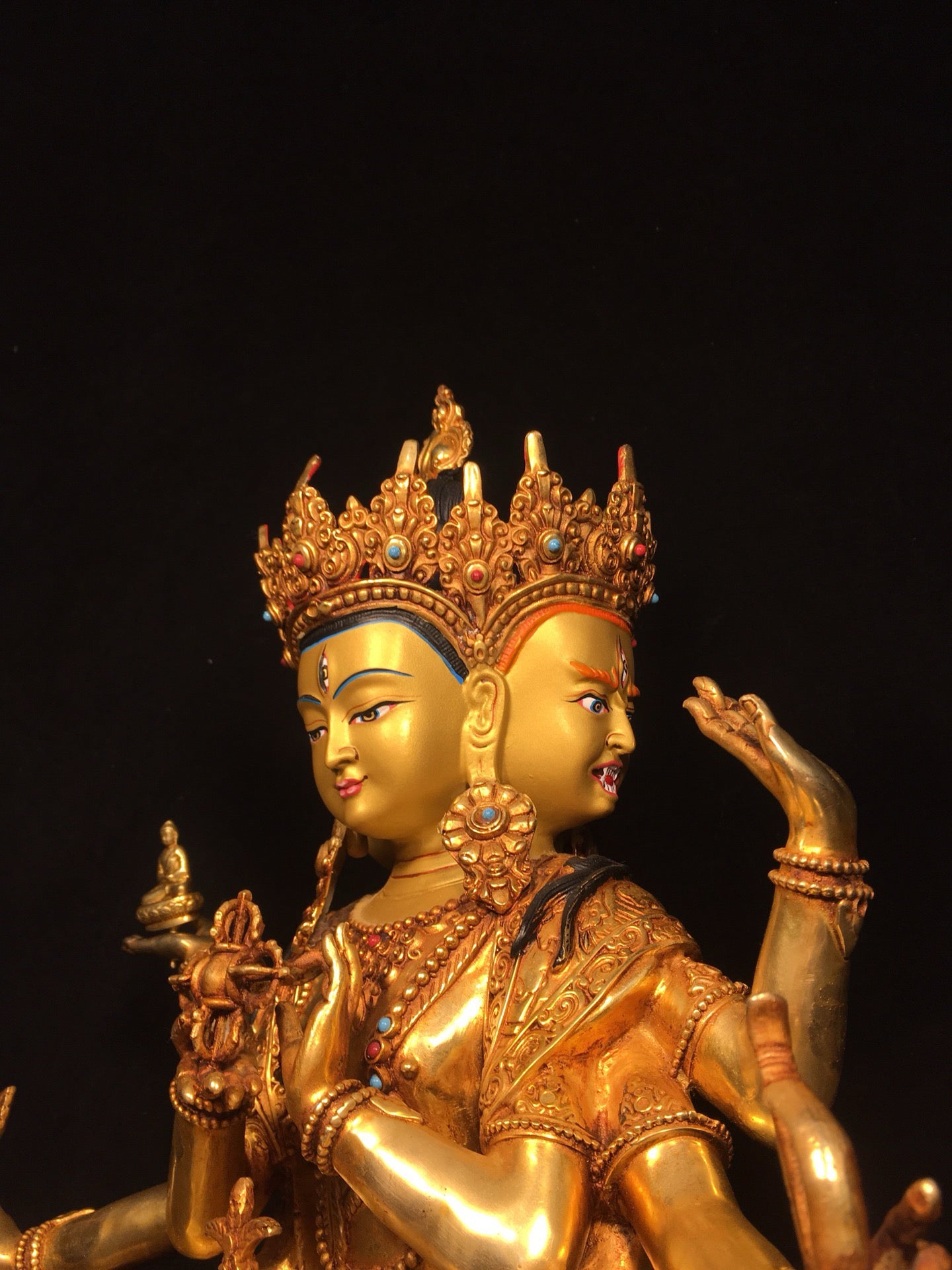 Chinese antique pure copper statue of venerable Buddha Mother Buddha