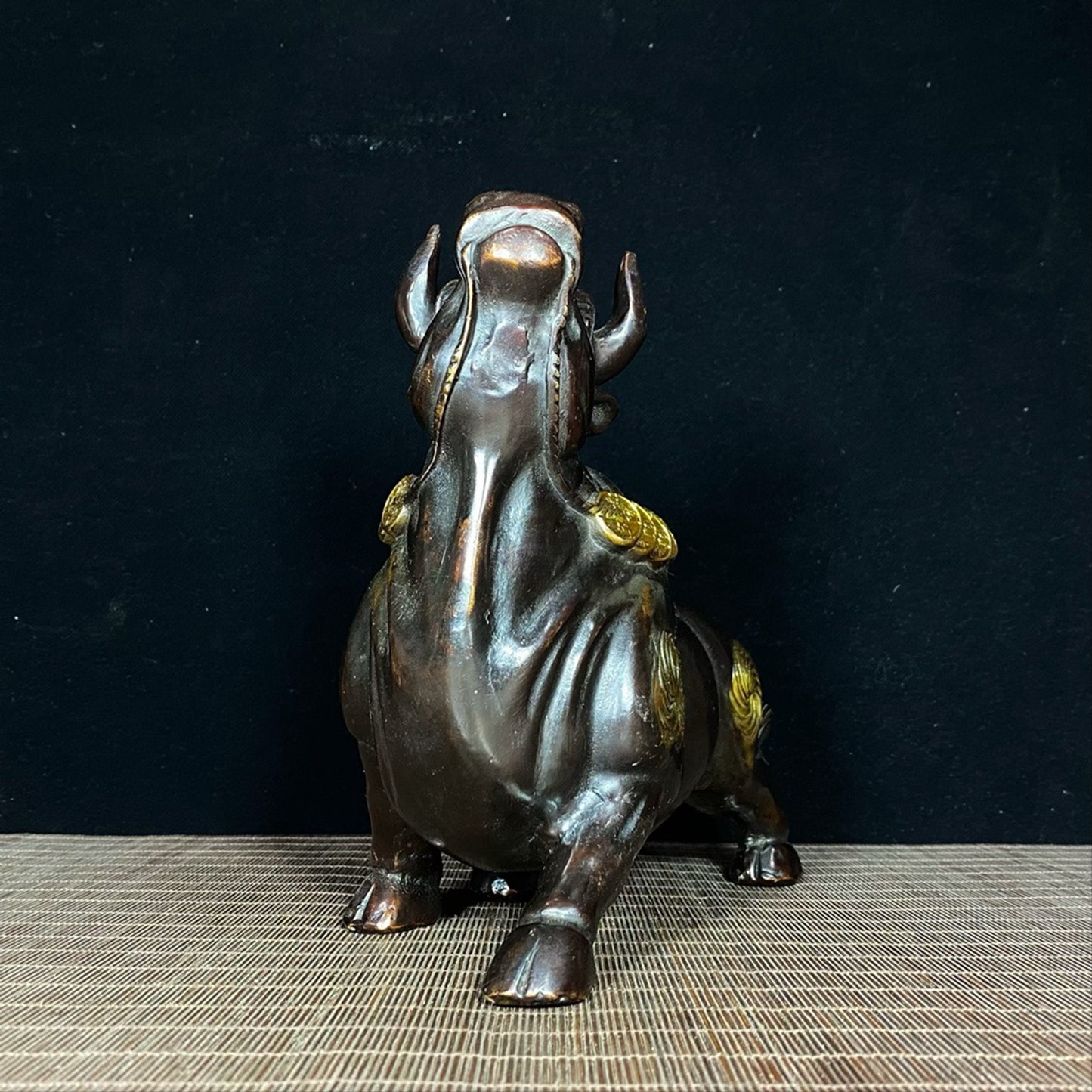 Pure copper gilded bull aura soaring to the sky