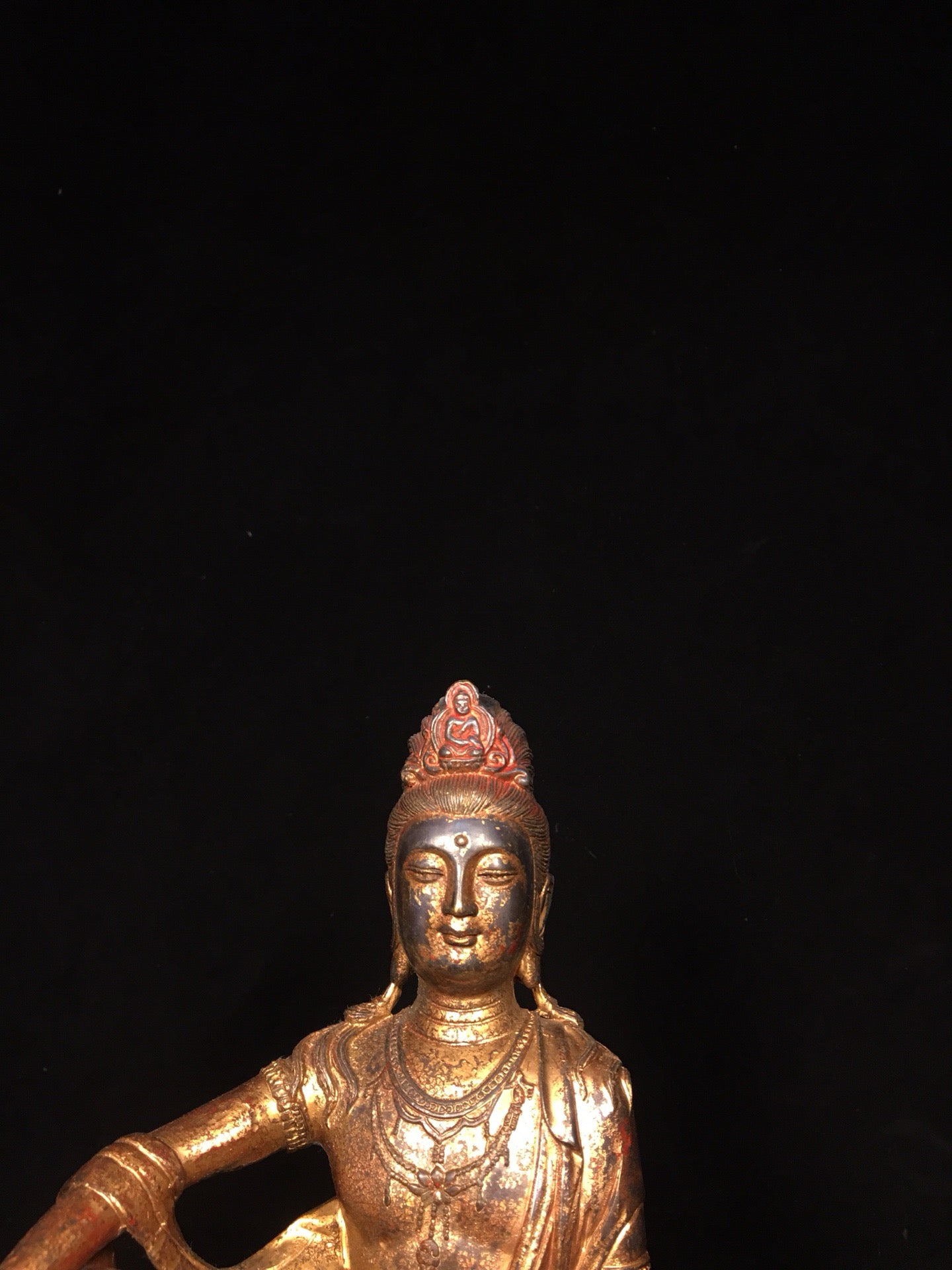 Chinese antique pure copper statue of Avalokitesvara Bodhisattva