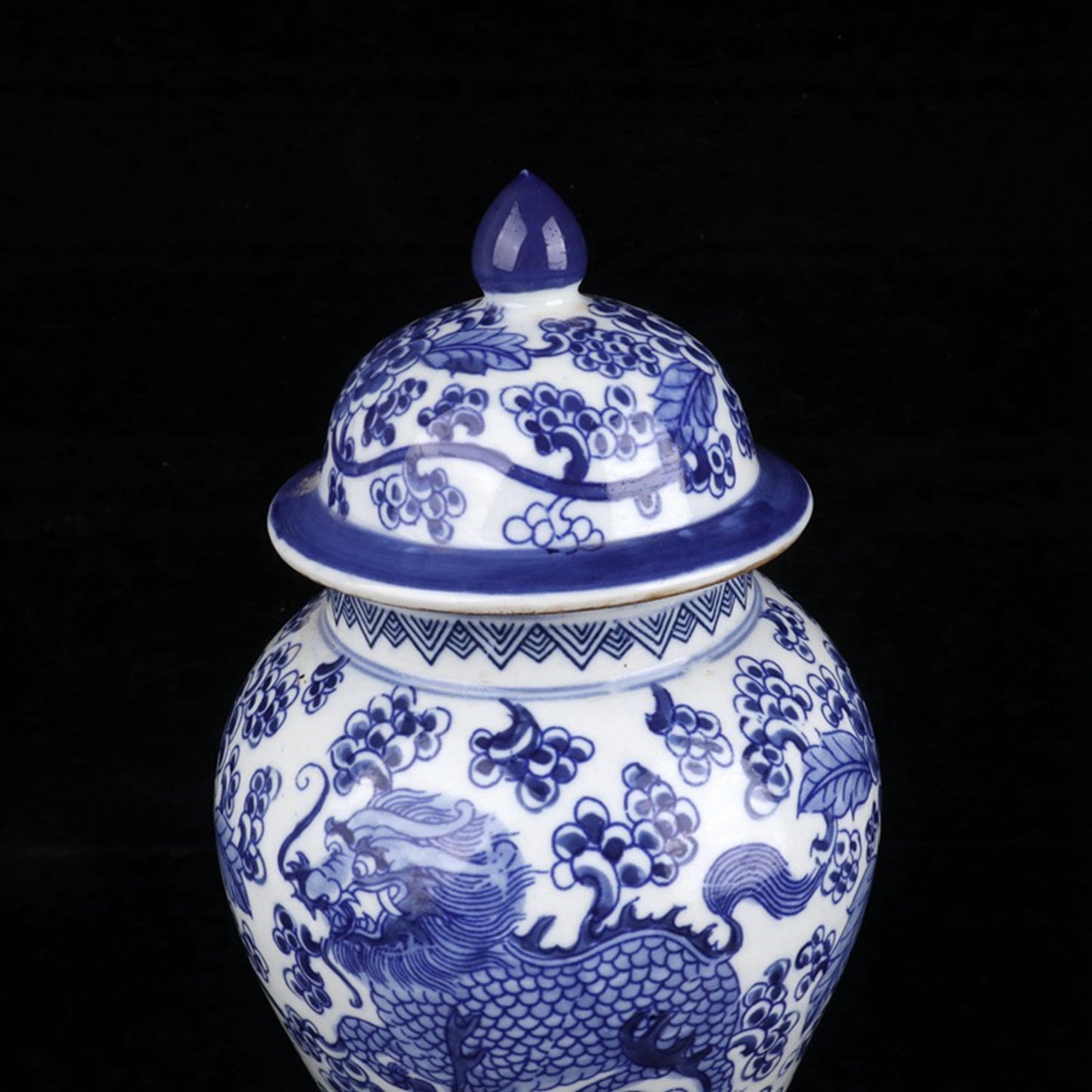 Ceramic Blue and White Kirin Pattern General Jar