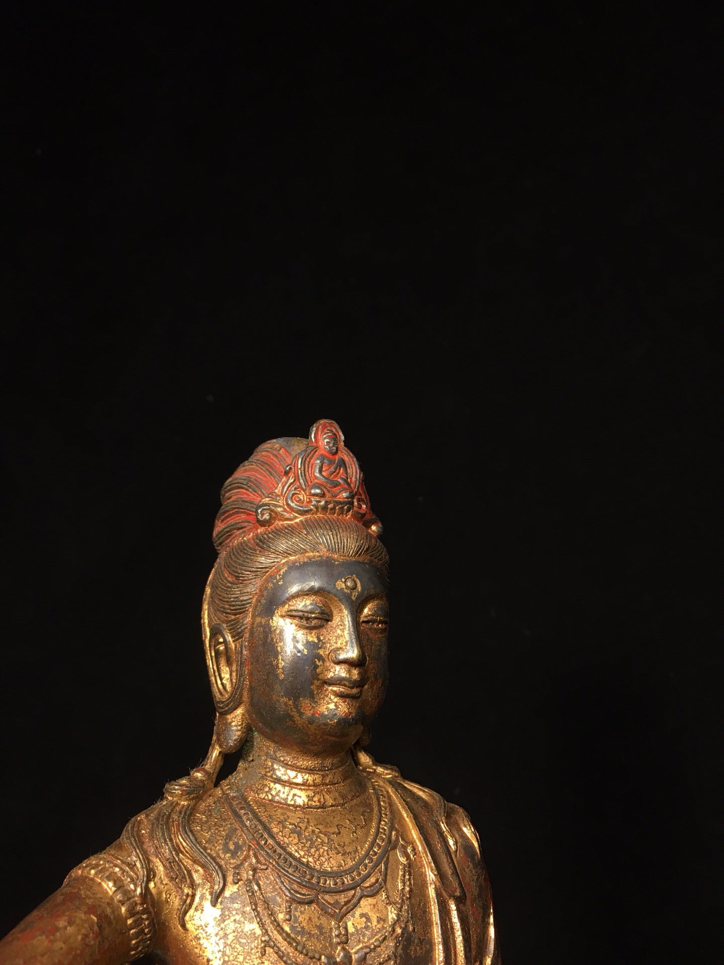 Chinese antique pure copper statue of Avalokitesvara Bodhisattva