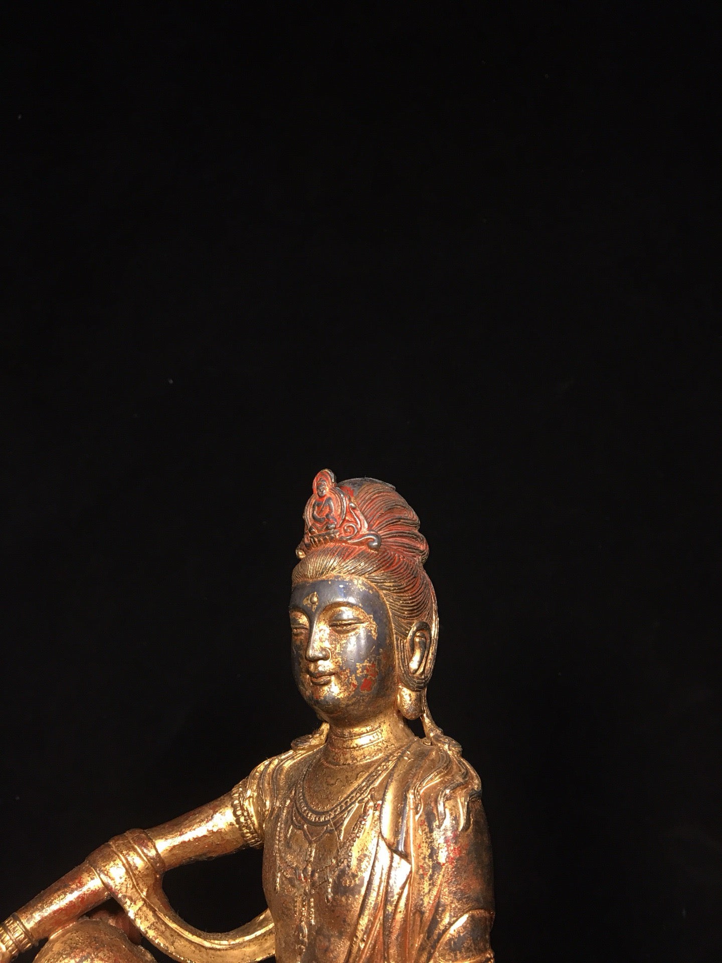 Chinese antique pure copper statue of Avalokitesvara Bodhisattva