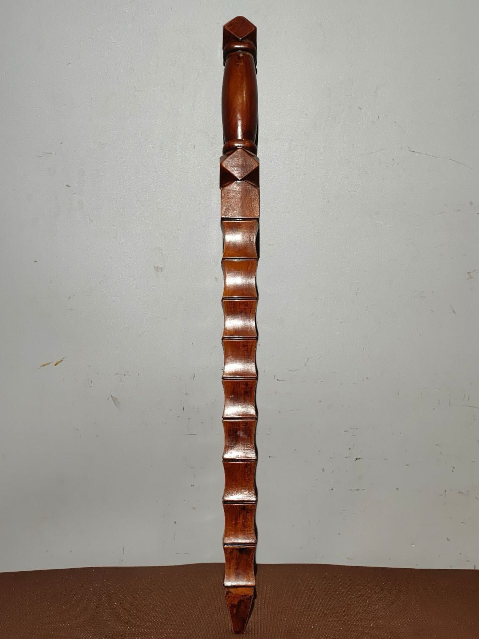 A bamboo whip carved from old peach wood