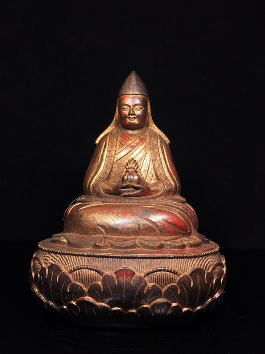 Chinese antique pure copper statue of Da Le Lian Shi Buddha