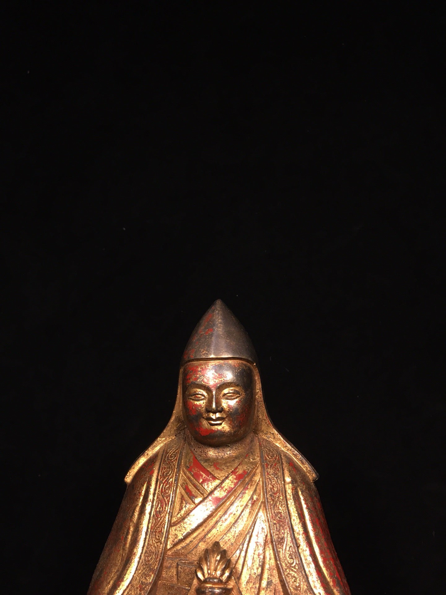 Chinese antique pure copper statue of Da Le Lian Shi Buddha