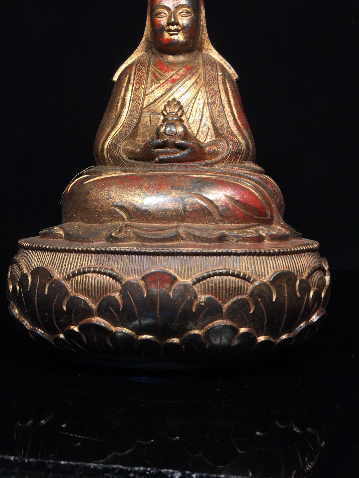 Chinese antique pure copper statue of Da Le Lian Shi Buddha