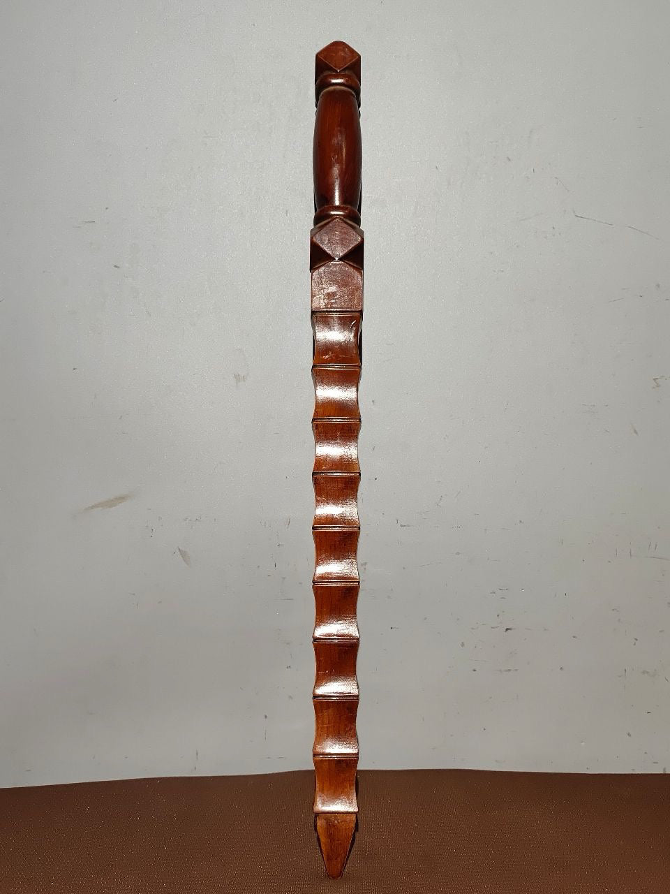 A bamboo whip carved from old peach wood