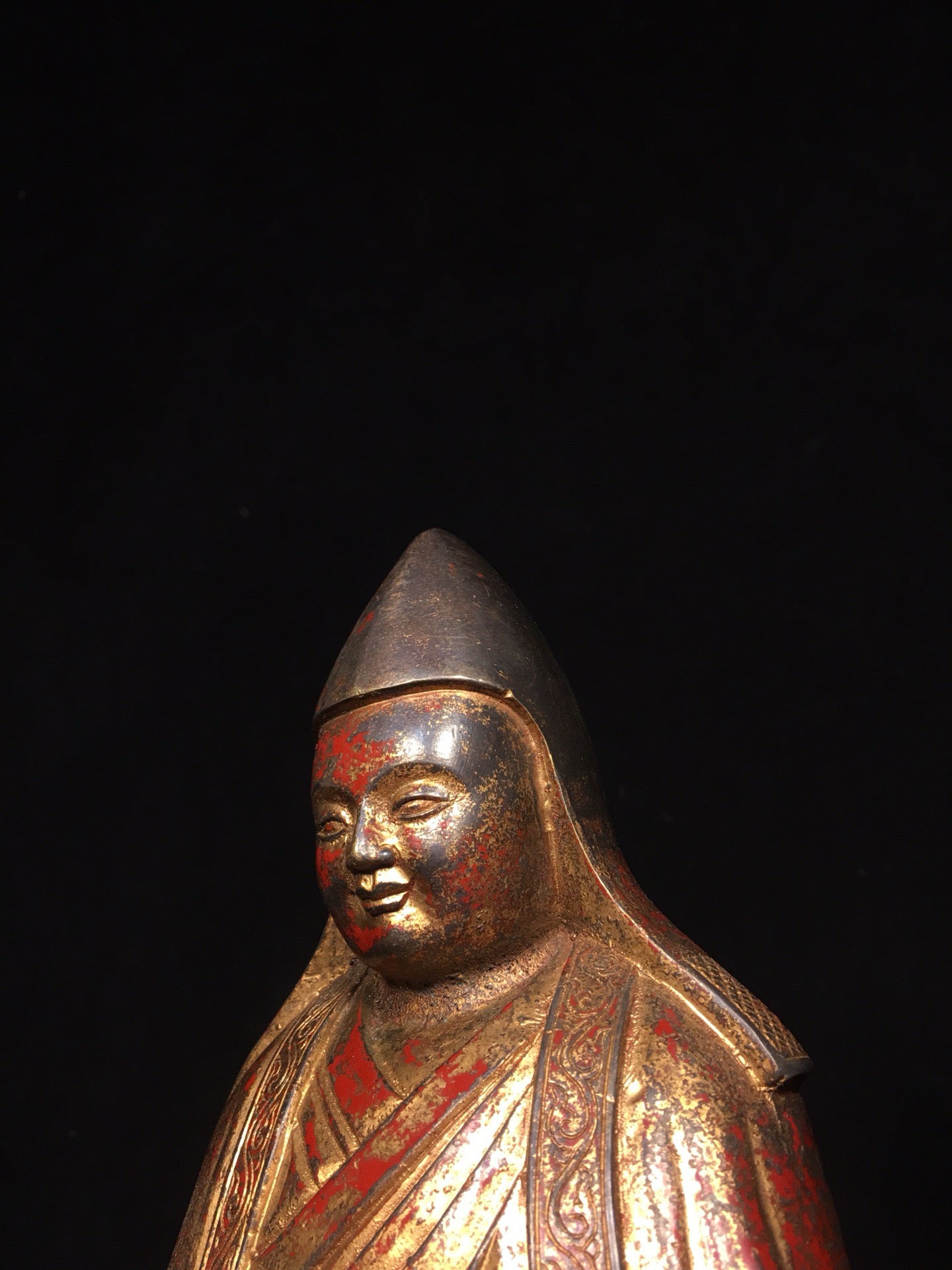 Chinese antique pure copper statue of Da Le Lian Shi Buddha
