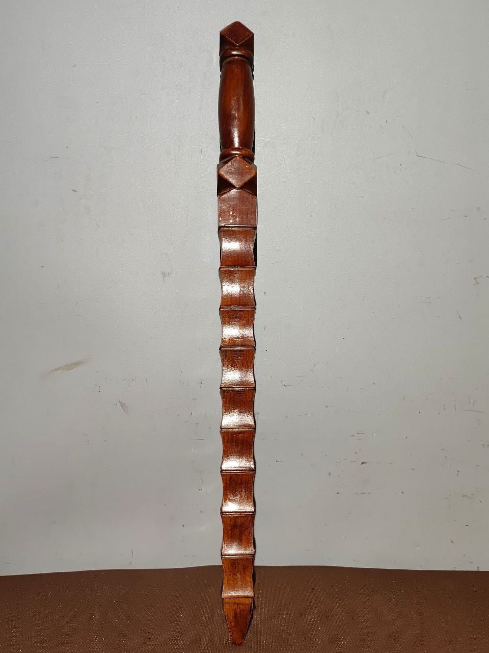 A bamboo whip carved from old peach wood