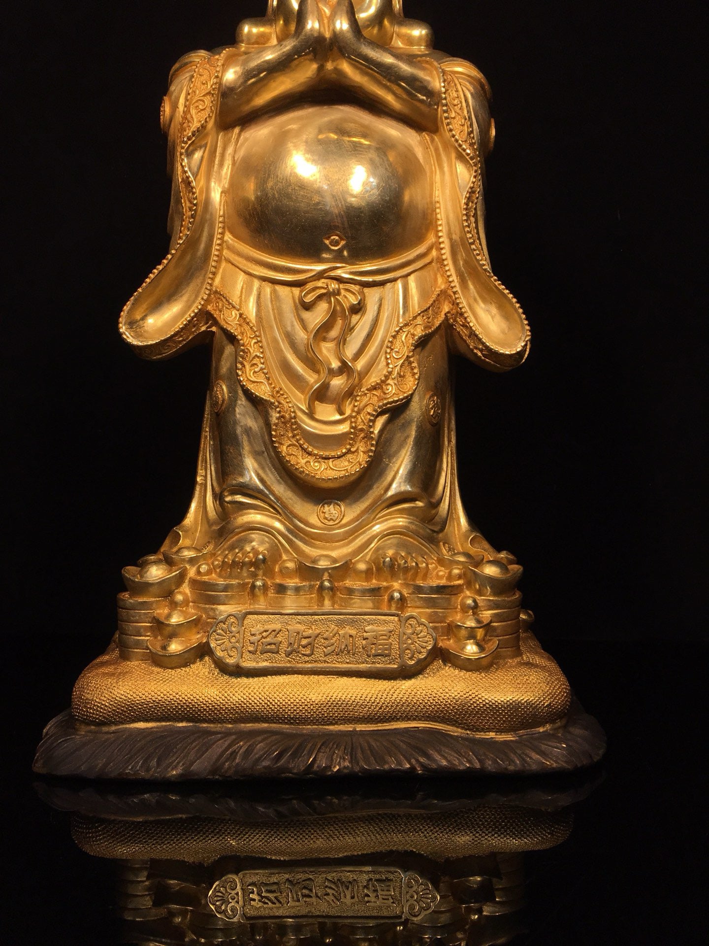 Chinese antique pure copper Maitreya Buddha statue