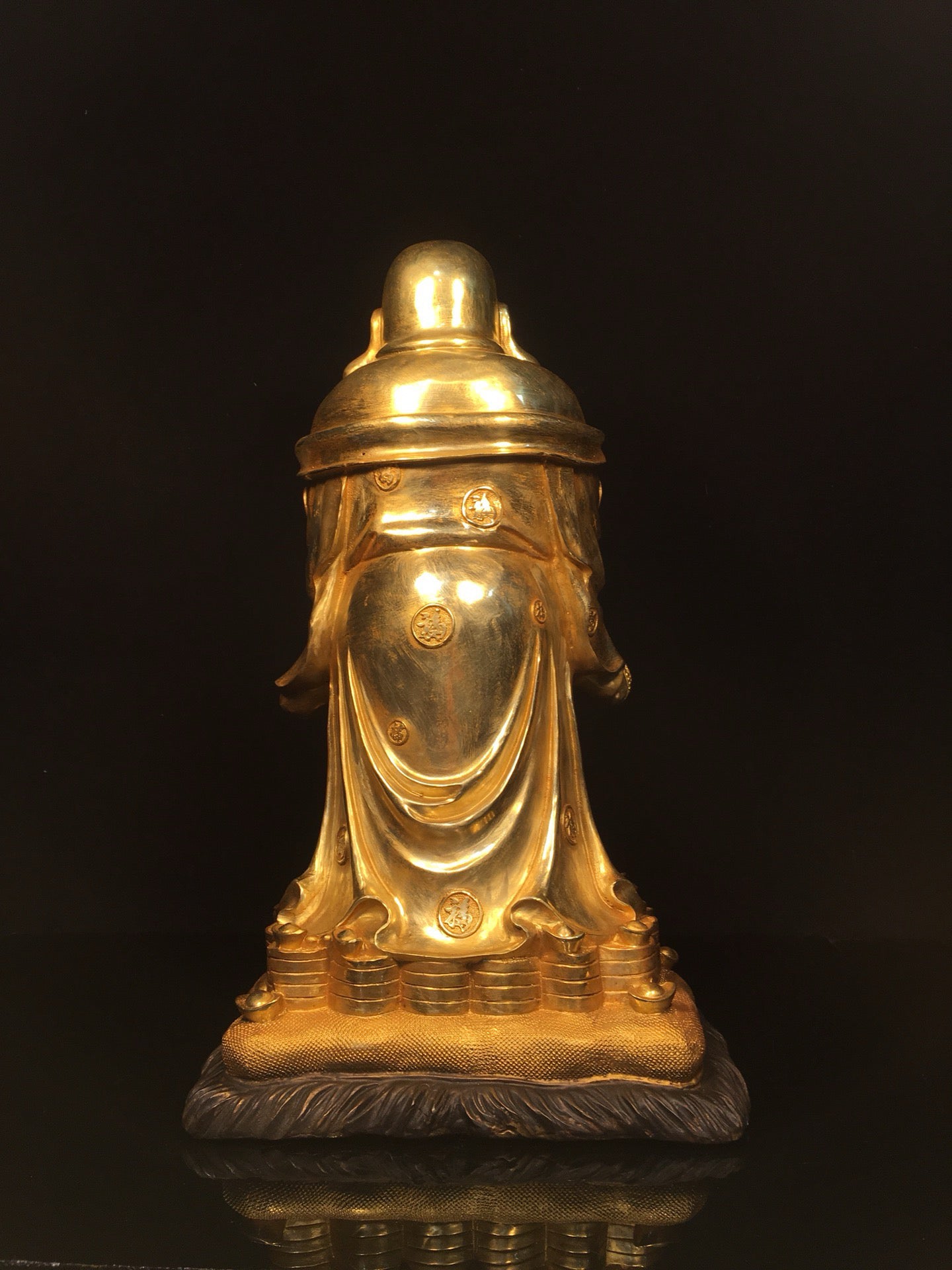Chinese antique pure copper Maitreya Buddha statue