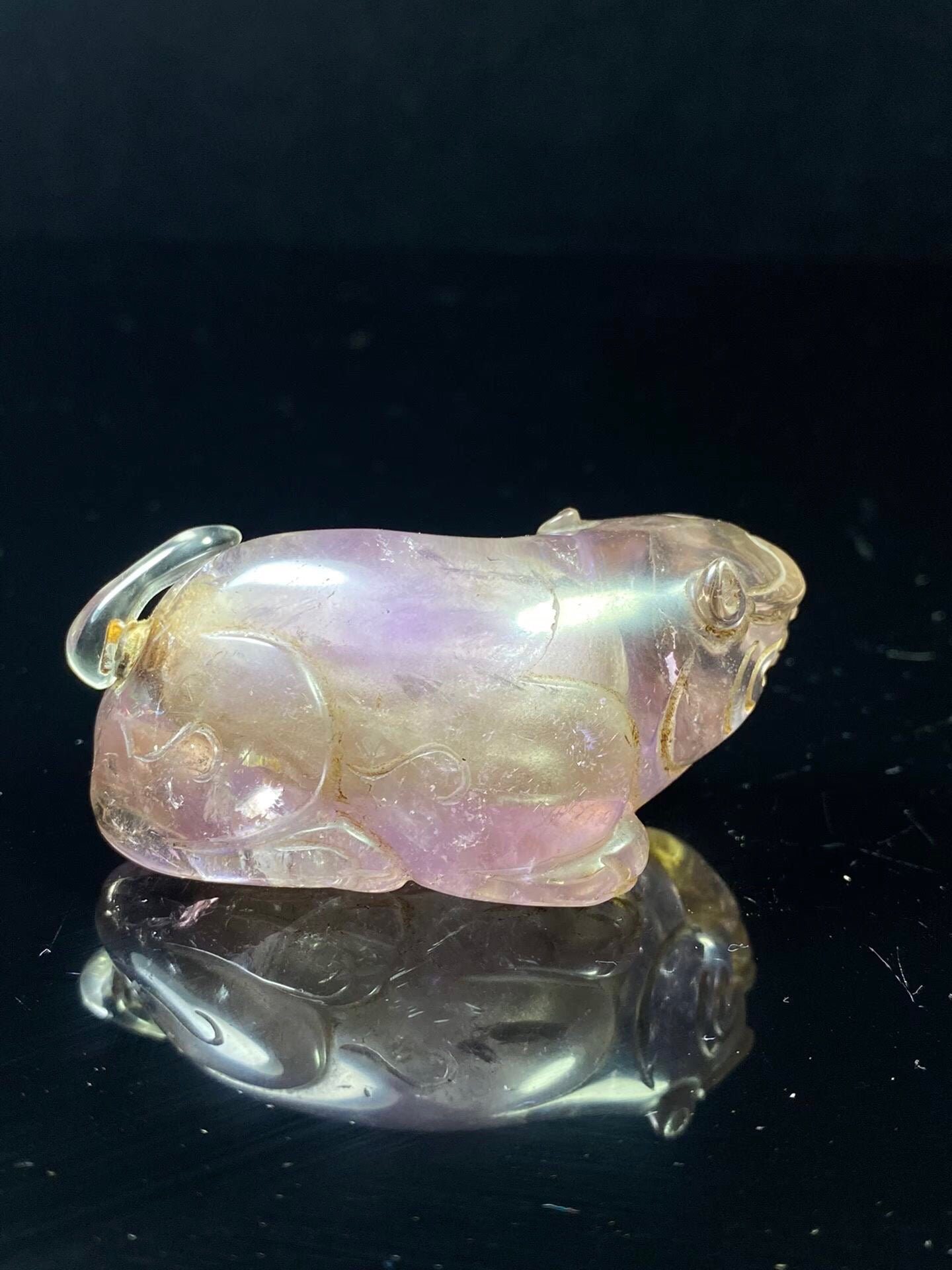 Chinese antique crystal horse shaped snuff bottle